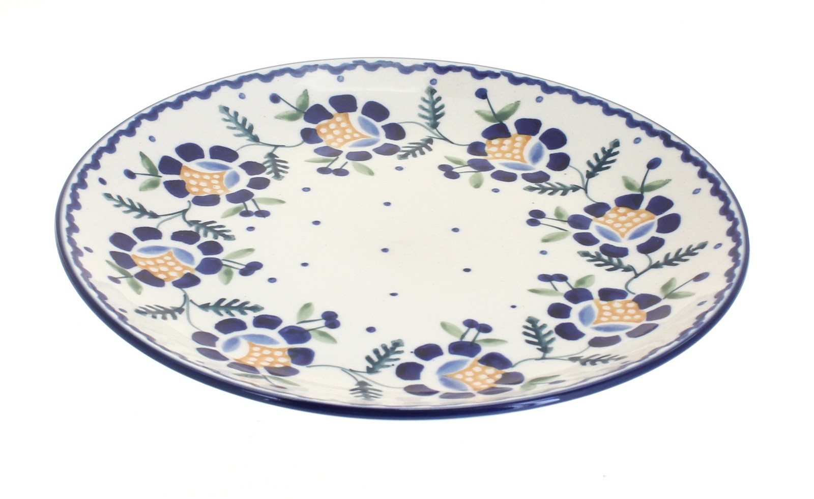Blue Rose Polish Pottery Sunflower Lunch Plate Blue Rose Polish Pottery Sunflower Lunch Plate