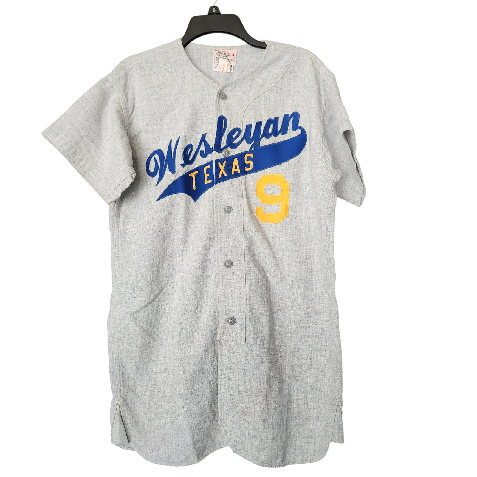 Vtg 1940s 50s Southland Athletic Uniforms Wesleyan Texas Baseball Jersey size 40