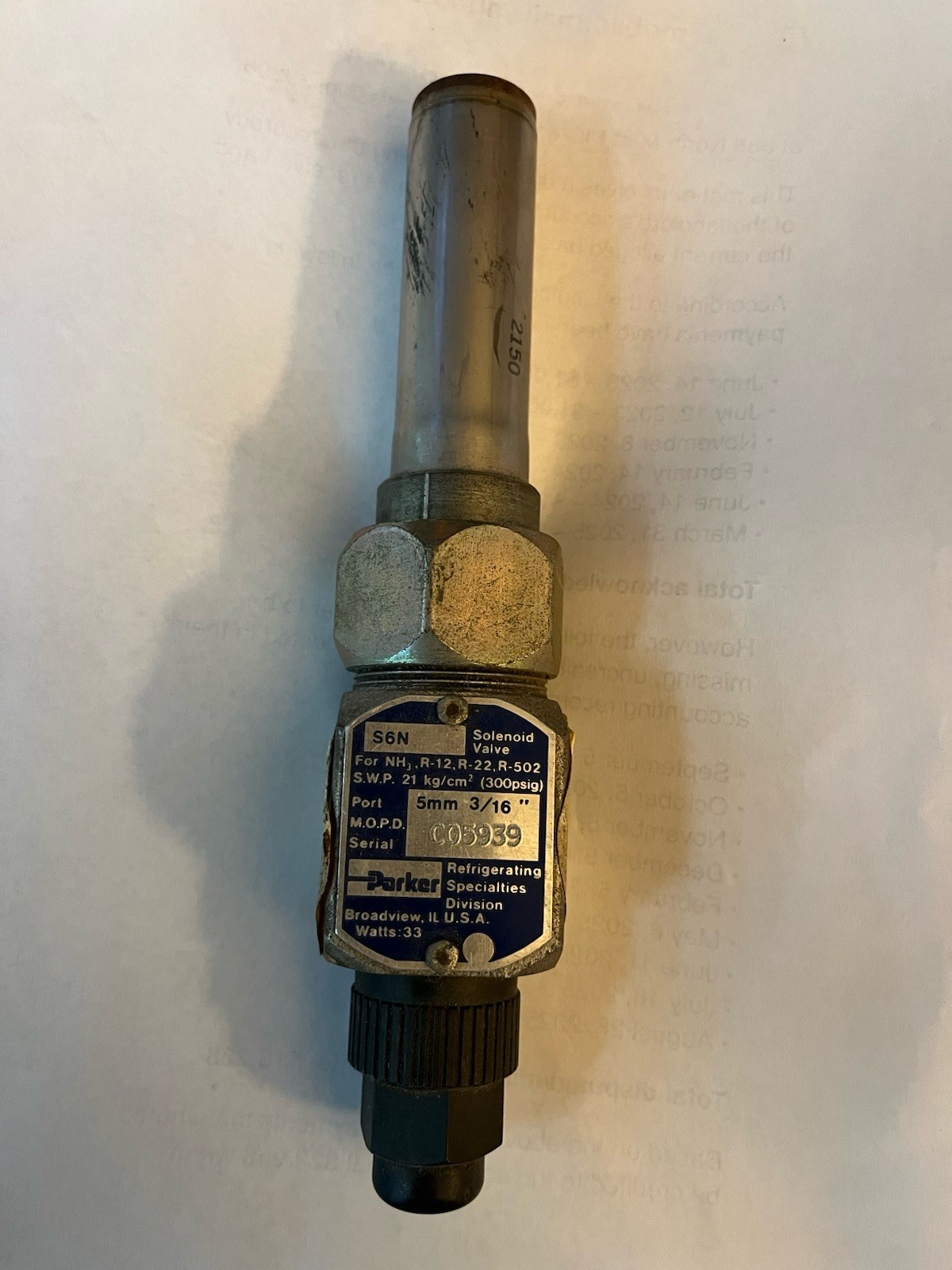 Parker S6N Solenoid Valves Parker S6N Solenoid Valves