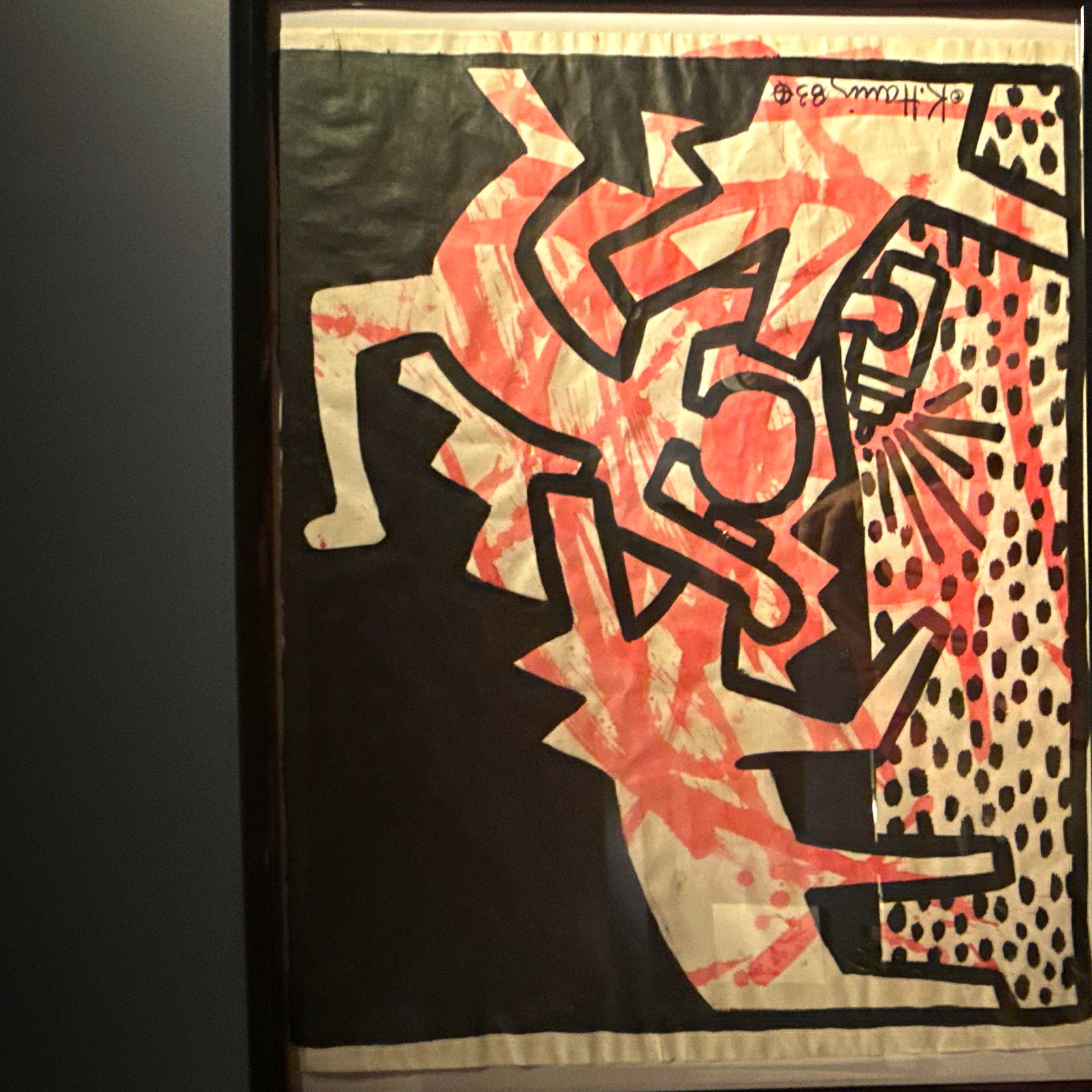 Keith Haring Signed Original Painting from Alphabet Series Keith Haring Signed Original Painting from Alphabet Series