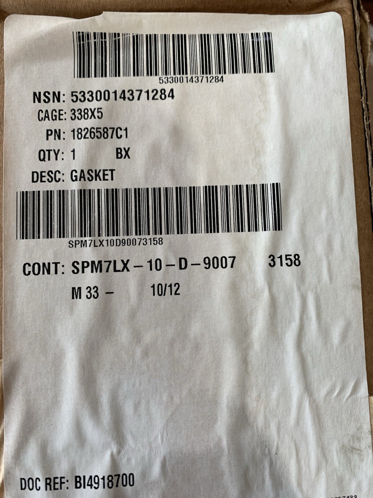 Oil Pan Gasket OEM International DT466 1826587C1 2pcs per box Oil Pan Gasket OEM International DT466 1826587C1 2pcs per box