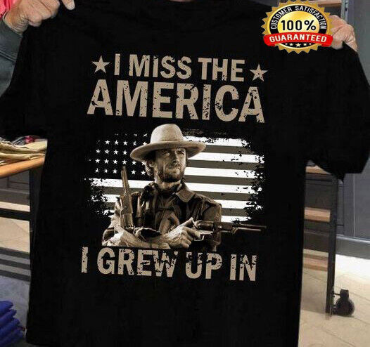 Rare Clint Eastwood I Miss The America Black Unisex T-shirt S to 5XL