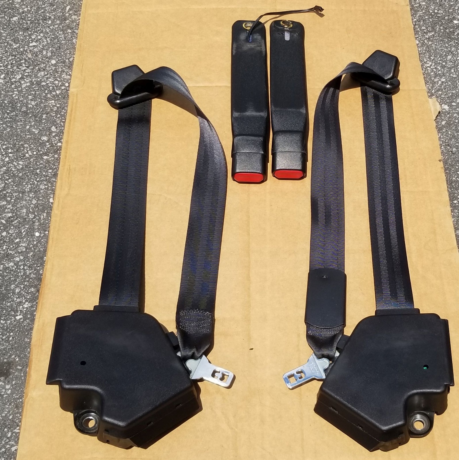1986-1996 Corvette C4 Convertible Black Seat Belt Set Complete Great Working 42K