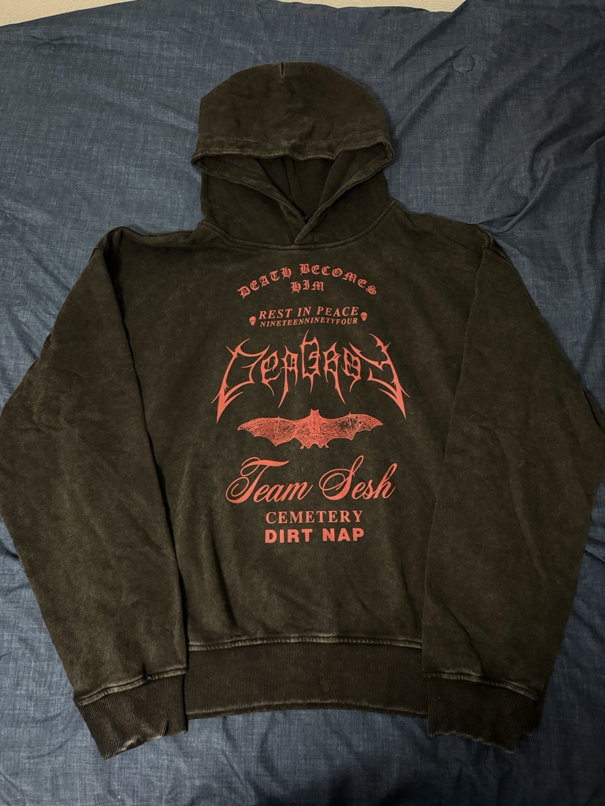 TeamSESH DeathBecomesHim Bones Hoodie Size XL Rap Merch