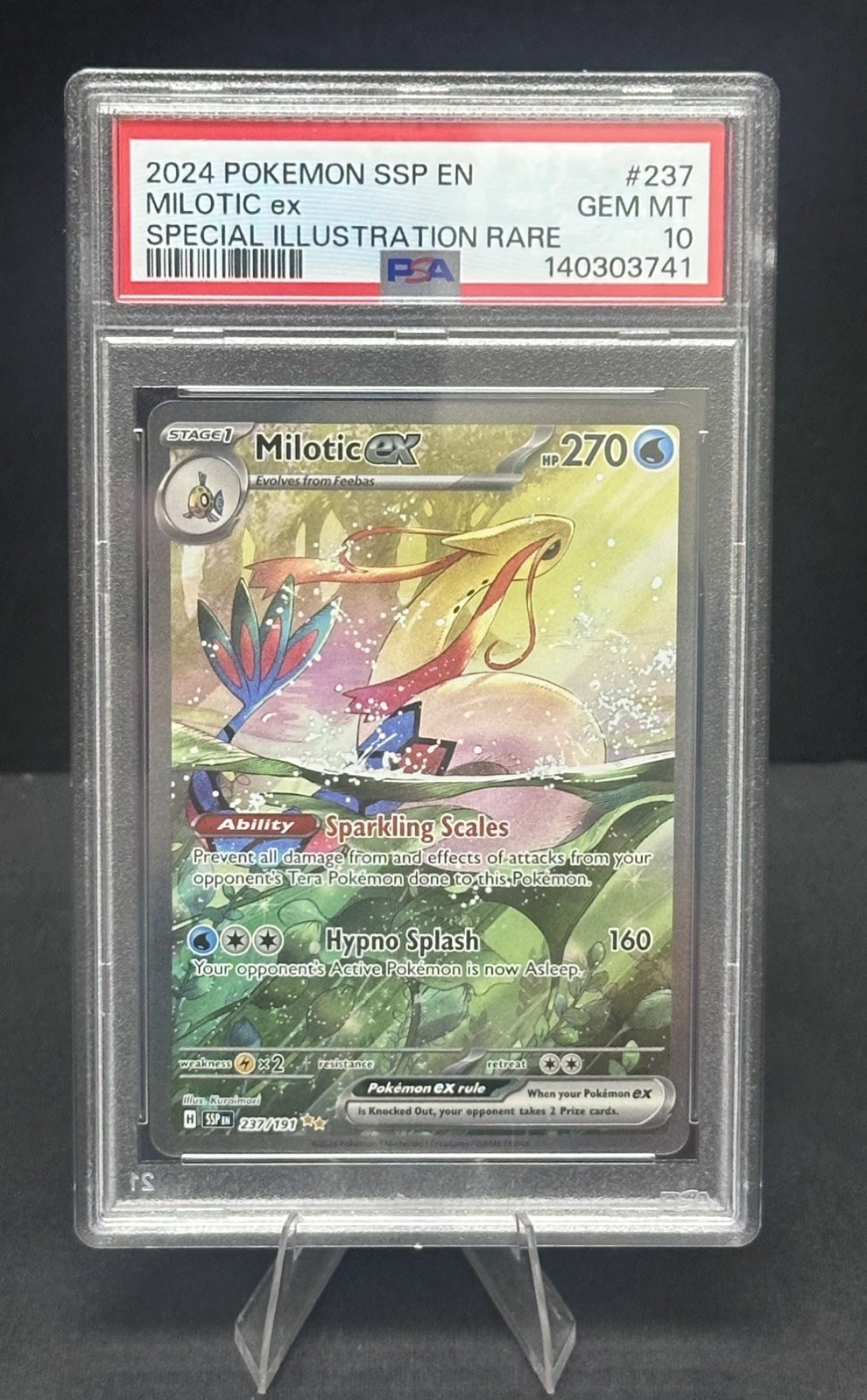 2024 Pokemon Surging Sparks Milotic Ex #237/191 PSA 10 GEM MINT 2024 Pokemon Surging Sparks Milotic Ex #237/191 PSA 10 GEM MINT