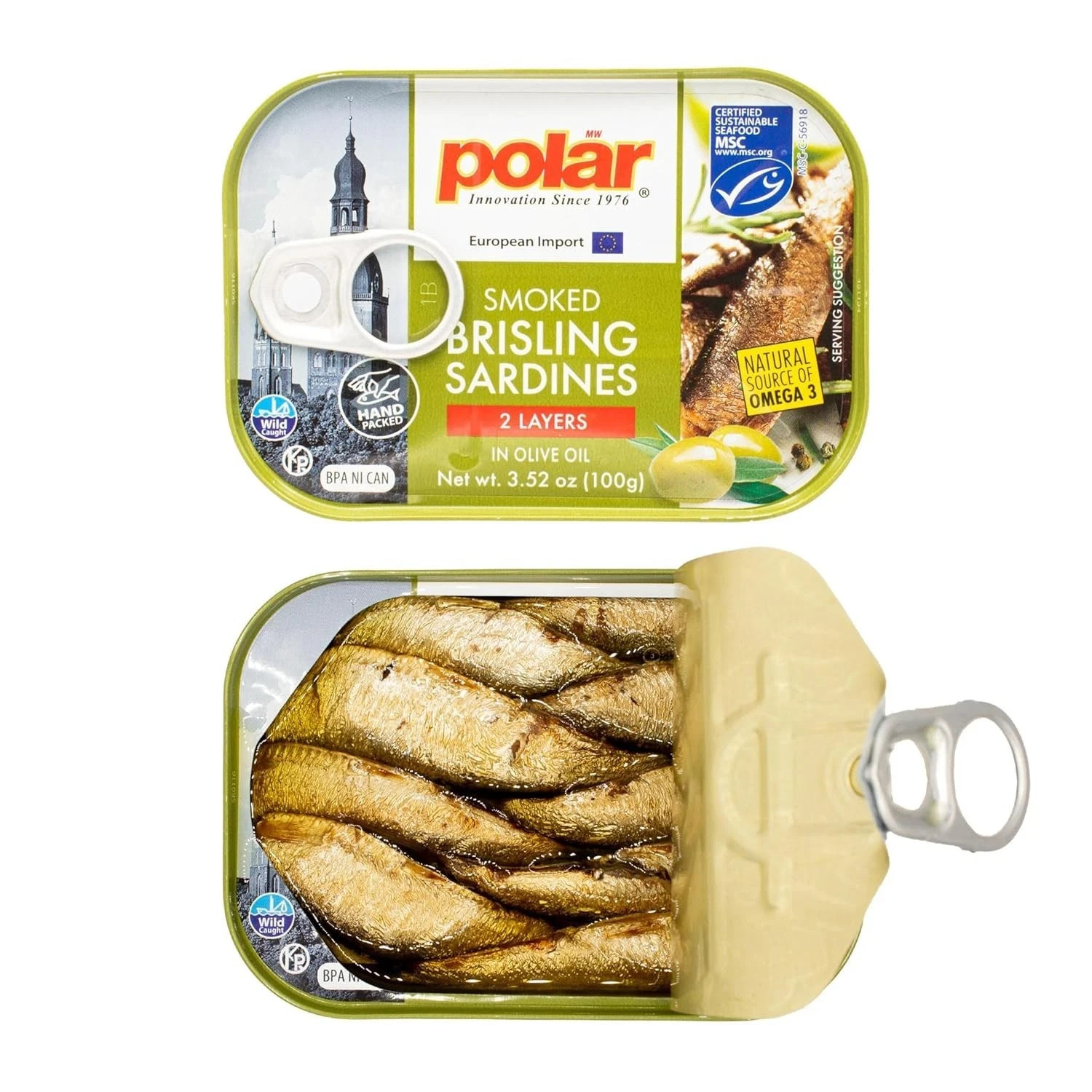 MW Polar Brisling Sardines, Smoked in Olive Oil, 3.52 Ounce (Pack of 12) omega 3