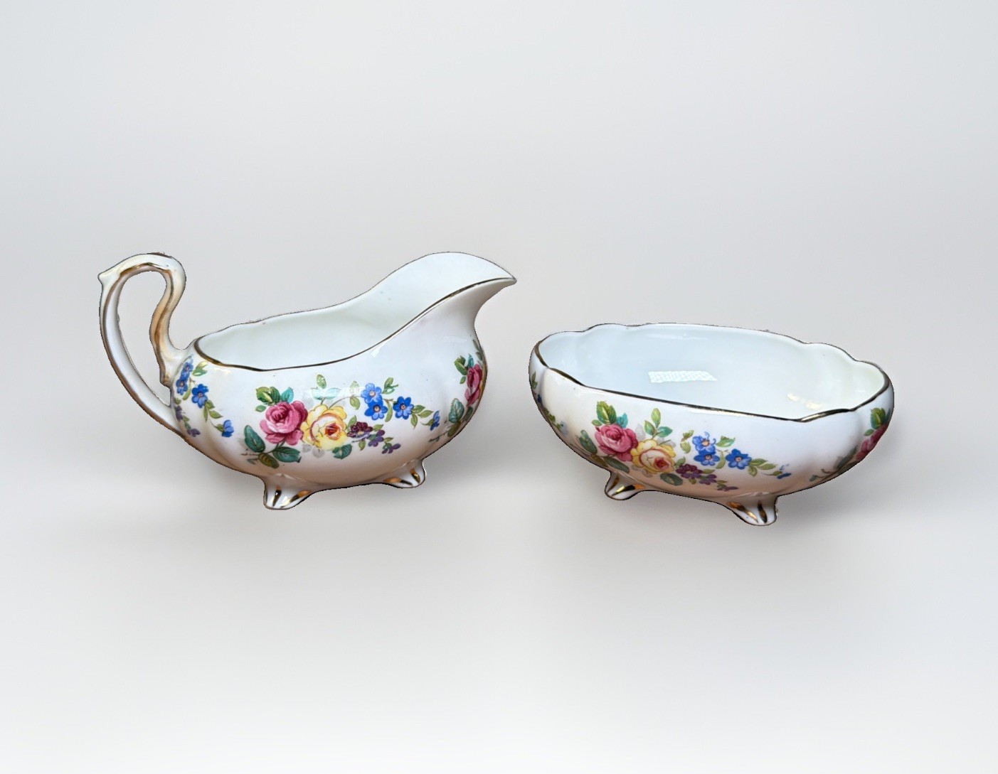 Royal Standard Fine Bone China Footed Creamer and Open Sugar Bowl Set #7243