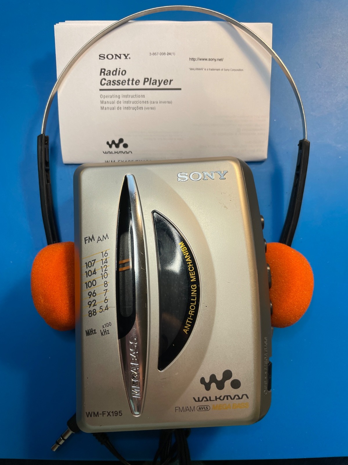 Clean Sony Walkman WM-FX195 AM/FM Cassette Player - New Belt, Serviced, Working