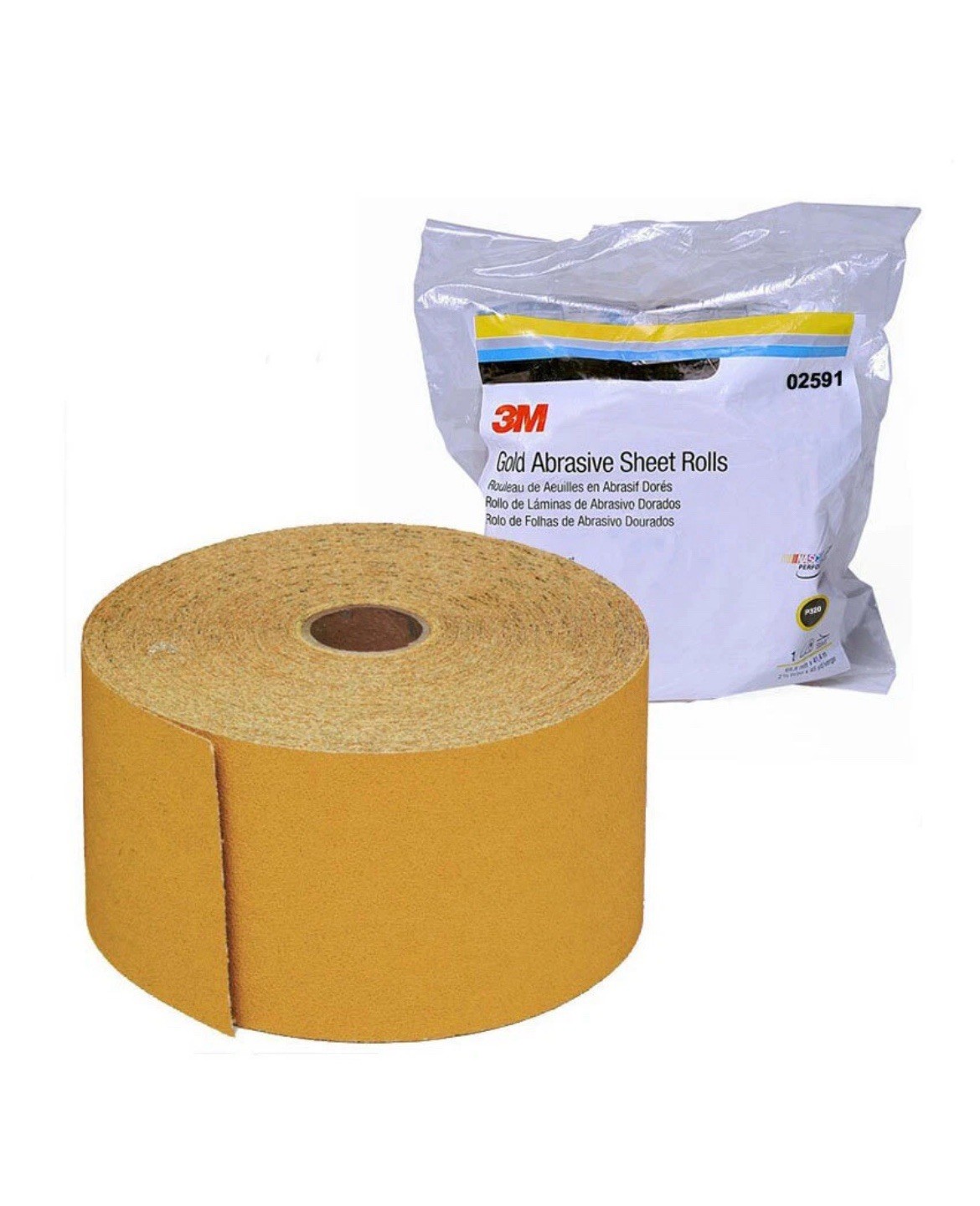 3M 02591 216U Series Abrasive Sheet Roll, 2-3/4 in x 45 yd, P320 Grit Blocking