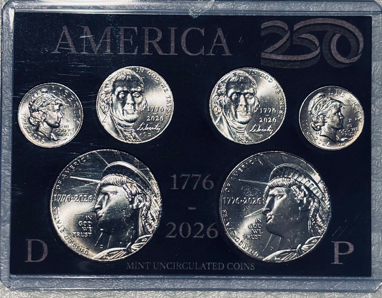 🔥2026 America 250th Anniversary Uncirculated 6 Coin Set P & D🇺🇸🇺🇸
