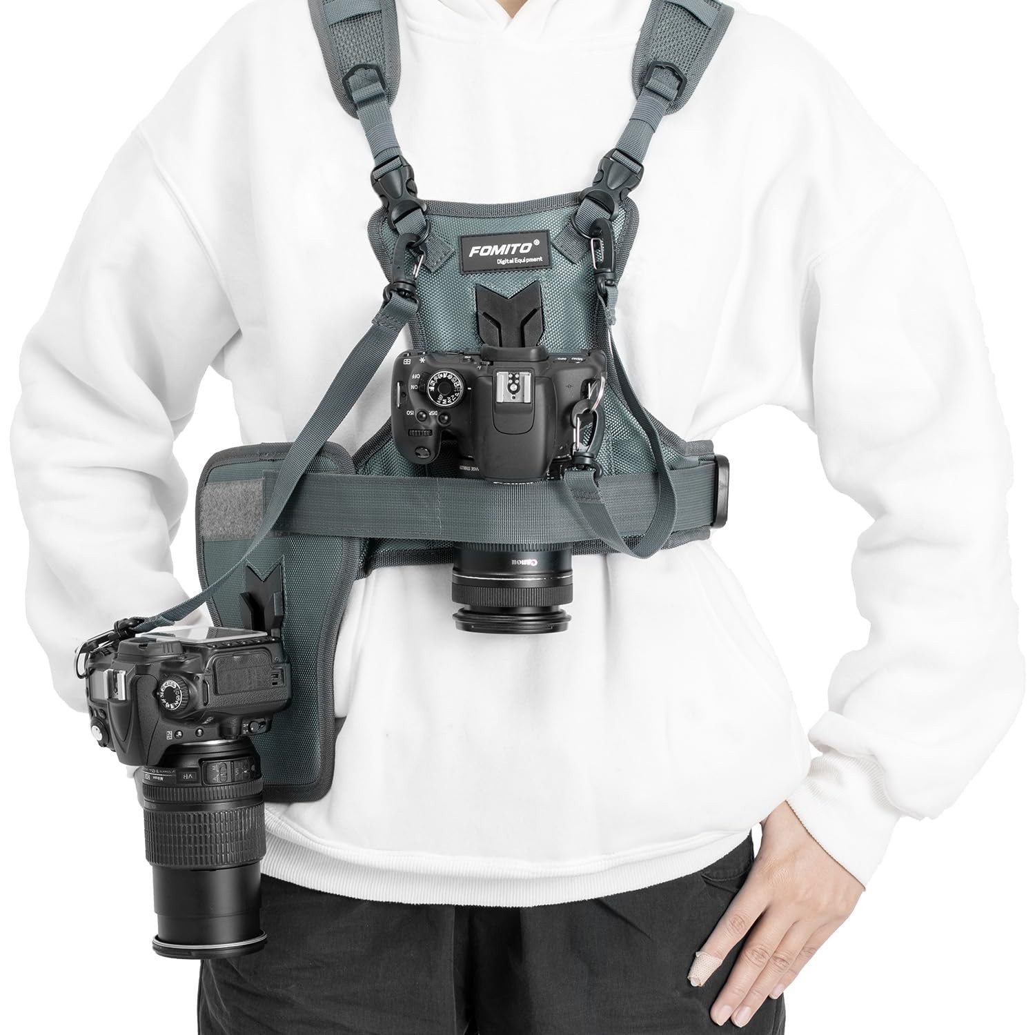 Fomito Multi Camera Carrying Chest Harness System Vest Gray Fomito Multi Camera Carrying Chest Harness System Vest Gray