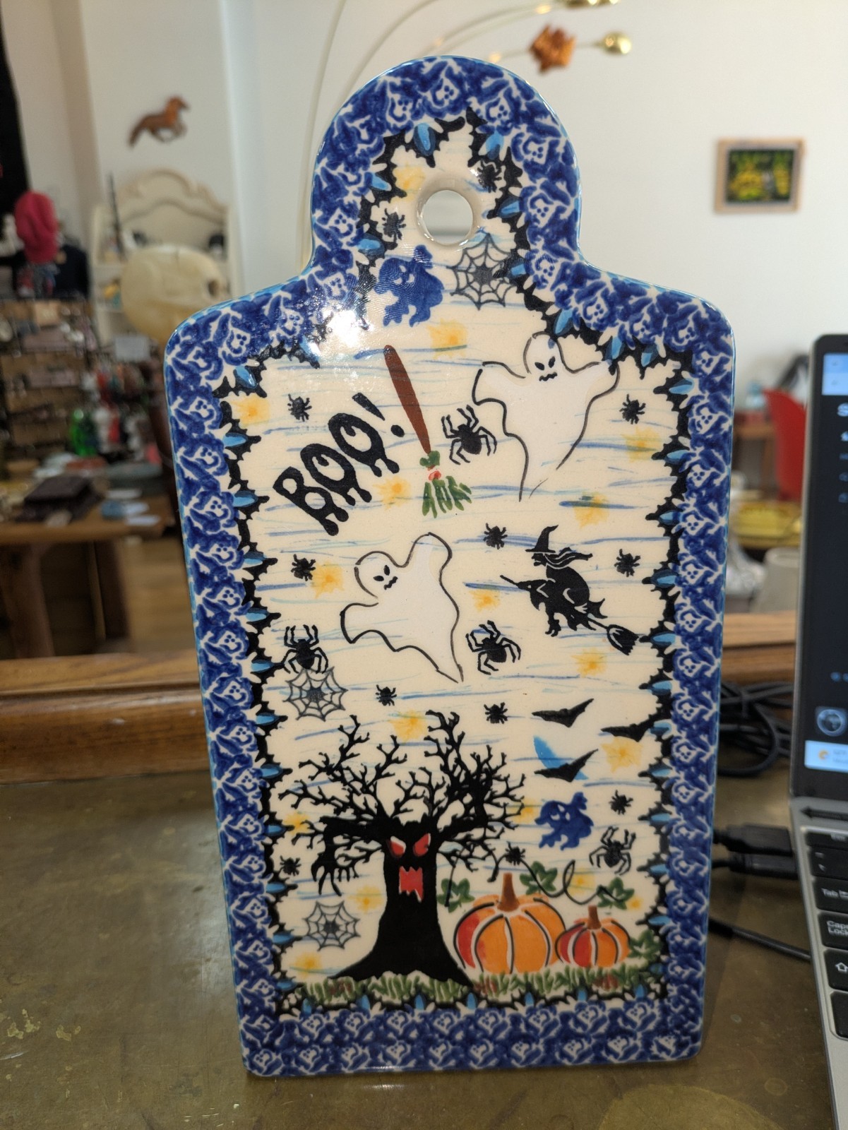 Kalich Polish Pottery Halloween Board Unikat 814 Uno Alla Volta Signed Basia