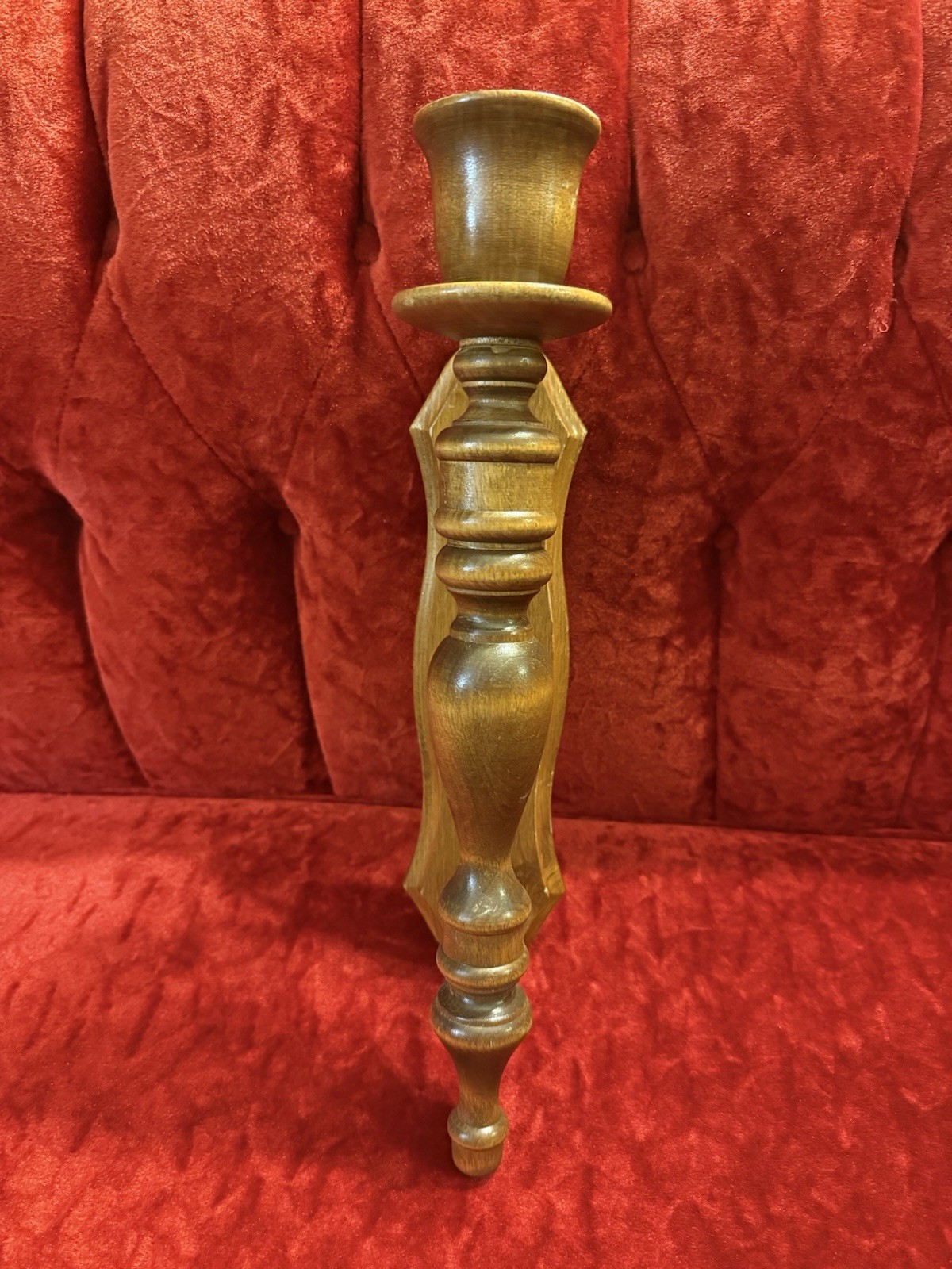 Vintage MCM Wood Wall Sconce Candlestick Holder Cottagecore Farmhouse Rustic 16” Vintage MCM Wood Wall Sconce Candlestick Holder Cottagecore Farmhouse Rustic 16”