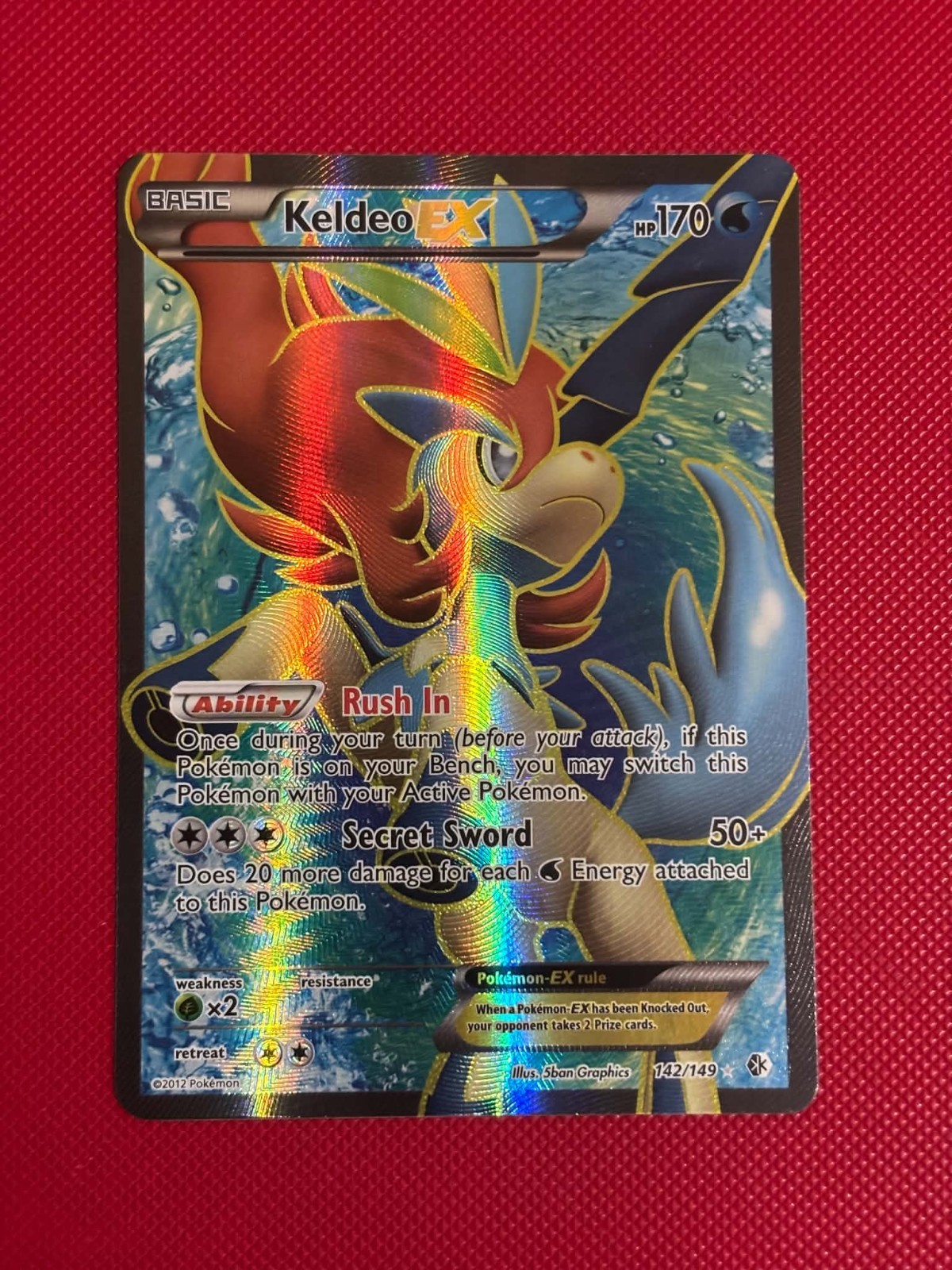 POKEMON Keldeo EX - Full Art - Boundaries Crossed 142/149 Ultra Rare - NM POKEMON Keldeo EX - Full Art - Boundaries Crossed 142/149 Ultra Rare - NM
