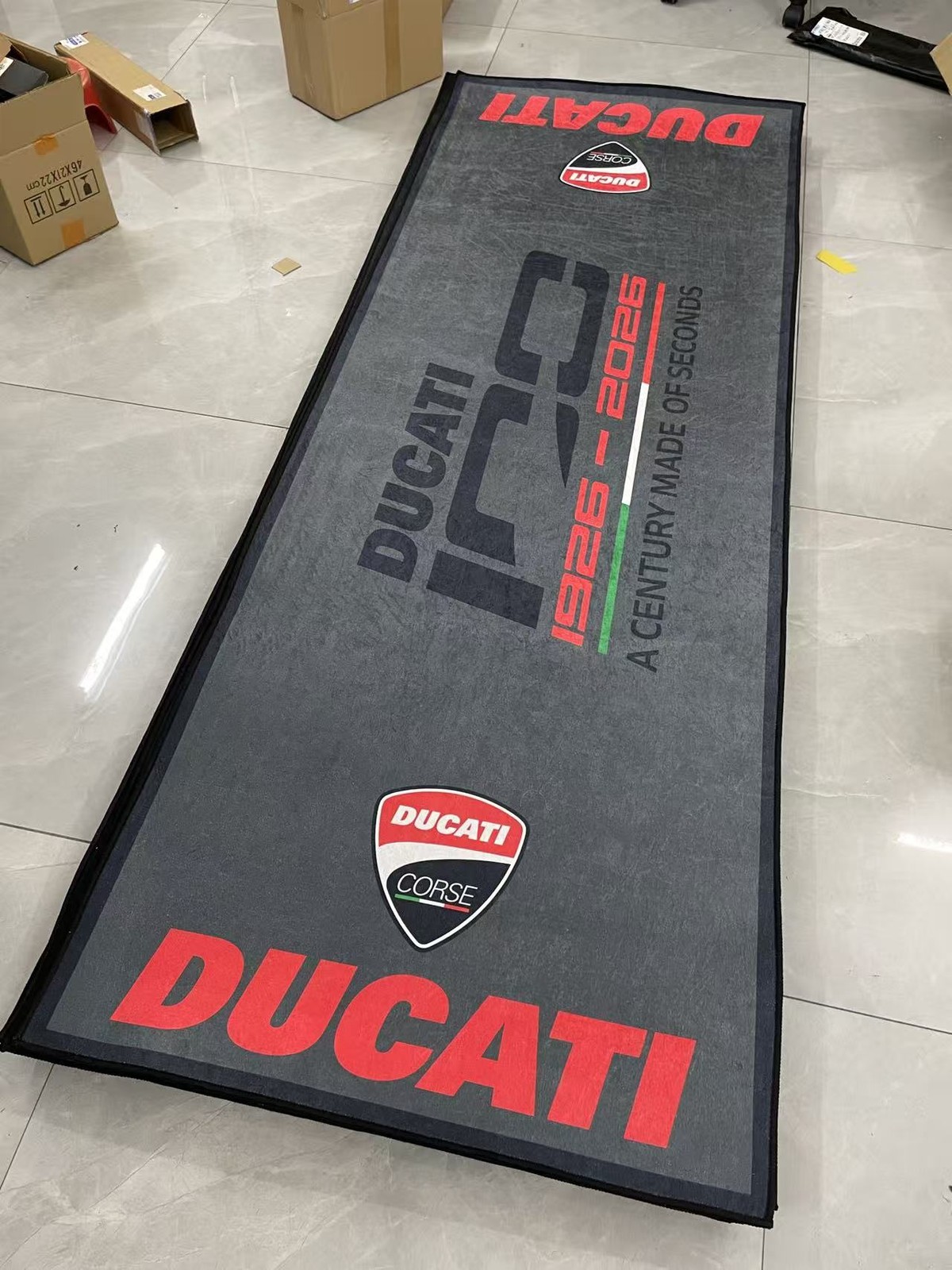For Ducati 100th Sports Garage Mat TPR Antislip Heavy Duty Rug Carpet