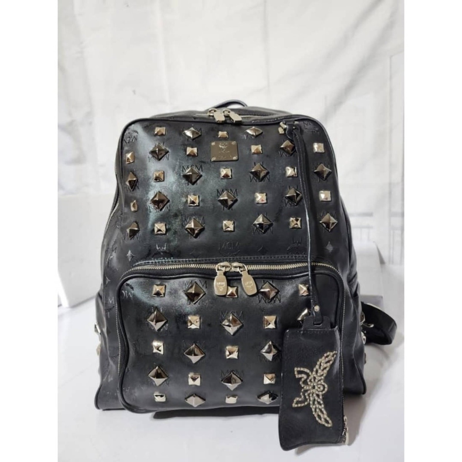 Authentic MCM Honshu Tantris Studded Backpack Black Authentic MCM Honshu Tantris Studded Backpack Black