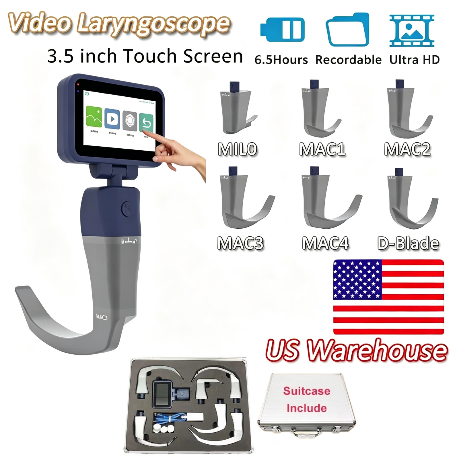 Digital Anesthesia Video Laryngoscope 3.5