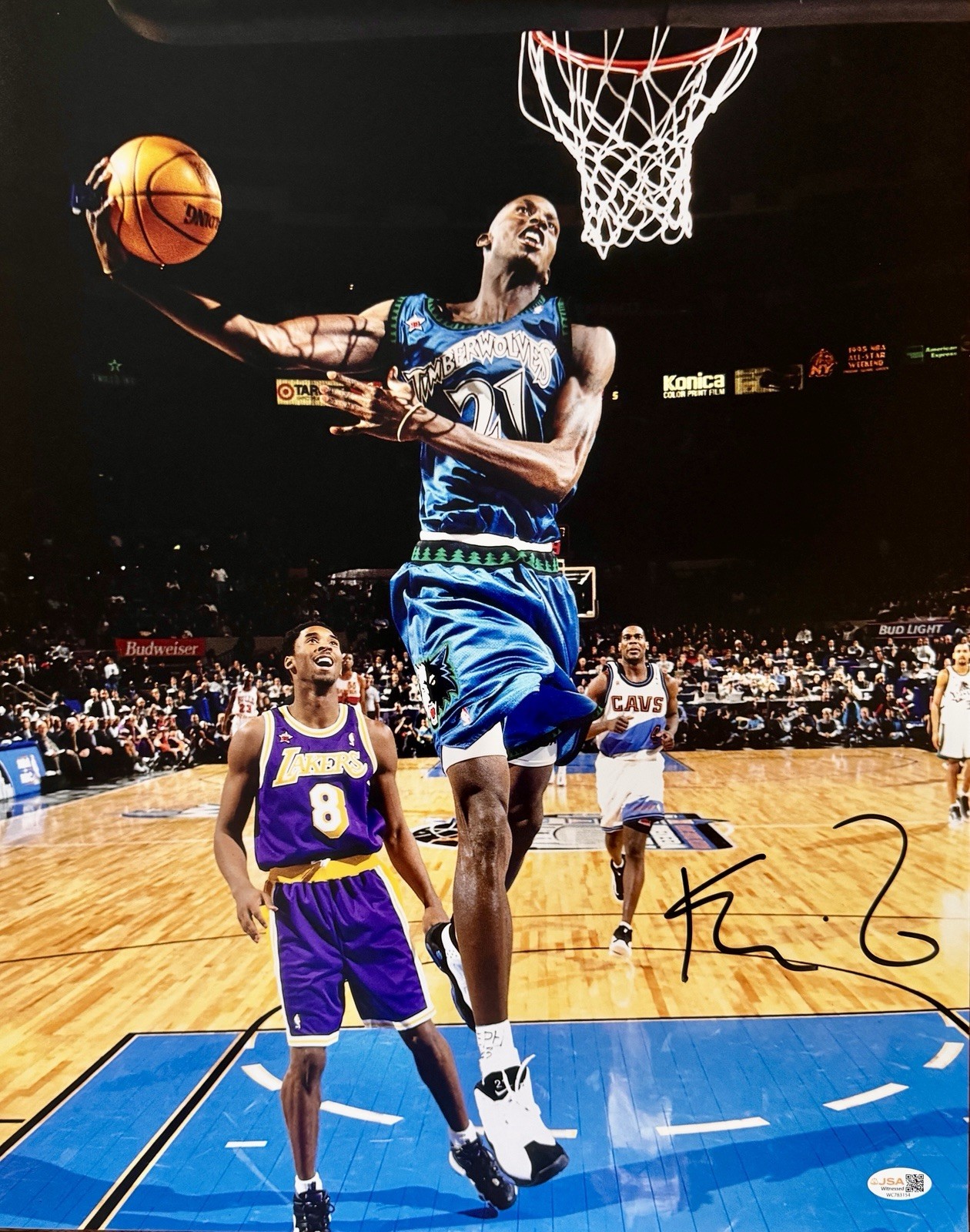 Kevin Garnett Signed 16x20 Photo Minnesota Timberwolves JSA COA Autographed KOBE