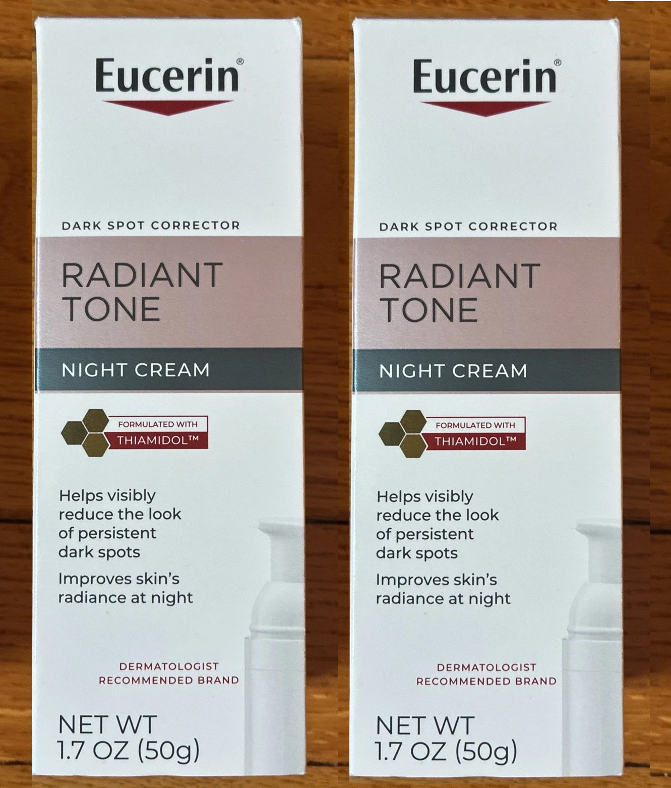 2 LOT - Eucerin Radiant Tone Night Cream 1.7 Ounce Dark Spot Corrector Thiamidol 2 LOT - Eucerin Radiant Tone Night Cream 1.7 Ounce Dark Spot Corrector Thiamidol