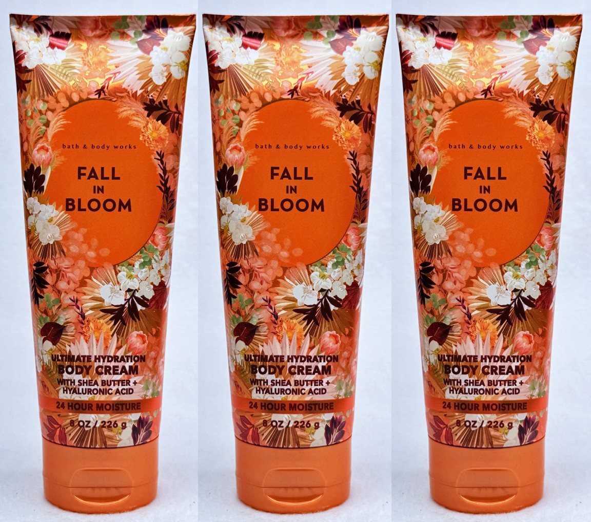 3 Bath Body Works FALL IN BLOOM Ultimate Hydration Body Cream Lotion 8 oz