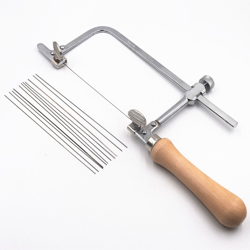 Mini U-shaped Saw Jewelry DIY Tool Jewelers Saw Bow Saw Frame W/ 12 Blades Kit