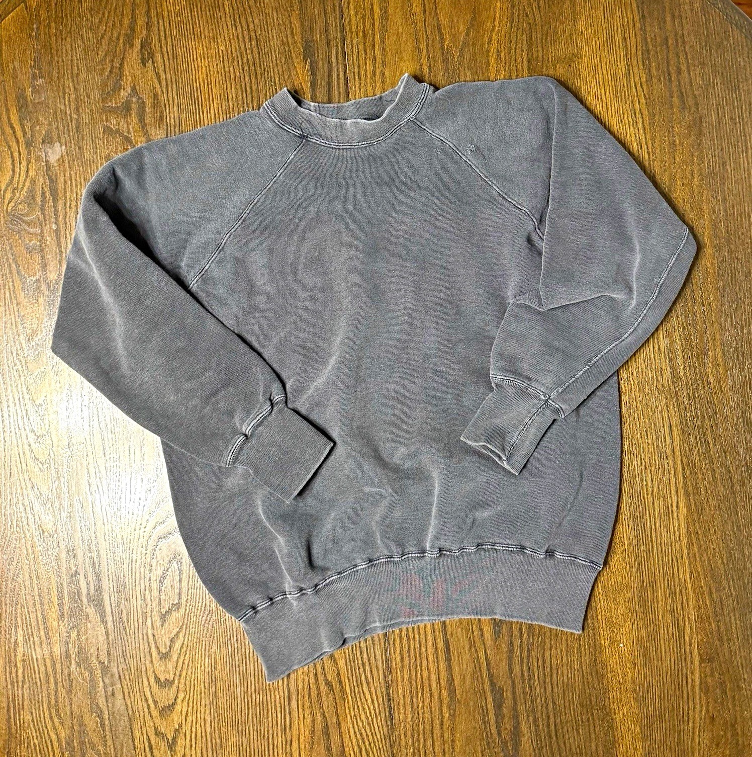 JC Penney Men\'s vintage 50s L Gray Crew Neck Pullover Fleece Cotton Sweatshirt