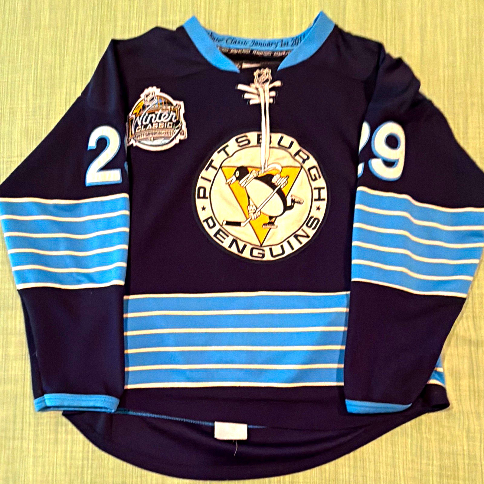 Reebok Pittsburgh Penguins Marc-Andre Fleury #29 Winter Classic Jersey Sz 52