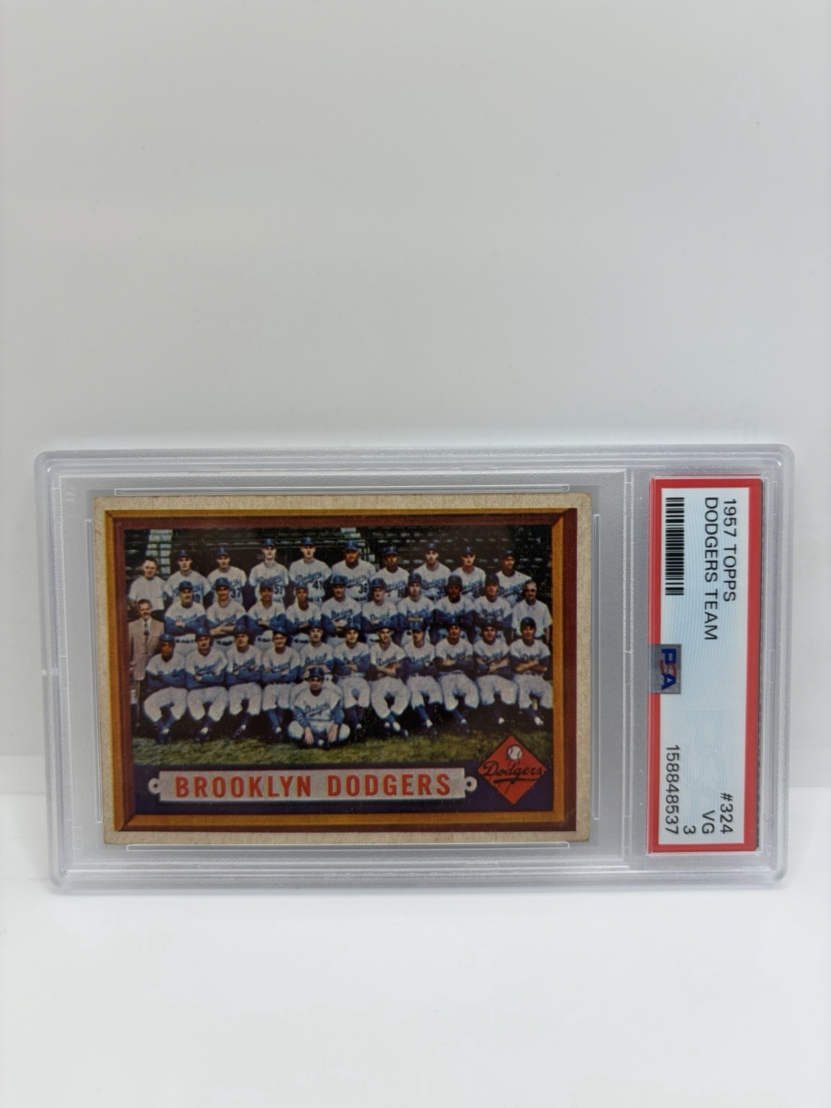 1957 Topps Dodgers Team CENTERED Card PSA 3 #324 NEW PSA CERT 1957 Topps Dodgers Team CENTERED Card PSA 3 #324 NEW PSA CERT