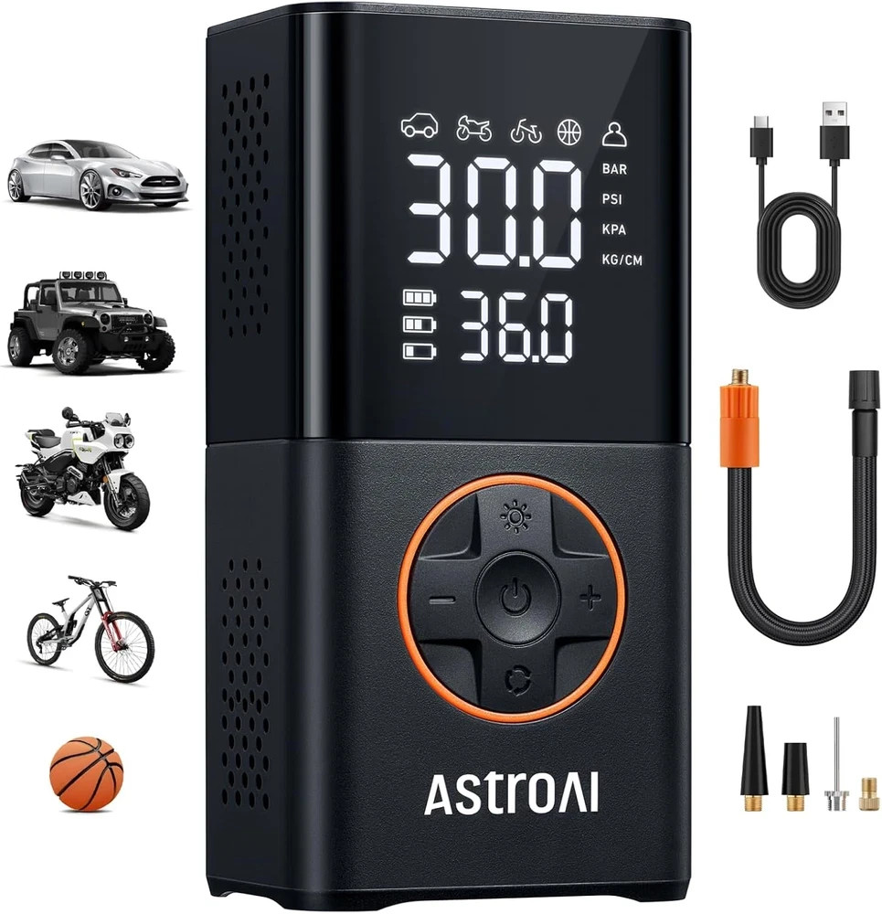 AstroAI L7 Portable Air Compressor 150 PSI Cordless Tire Inflator with Gauge