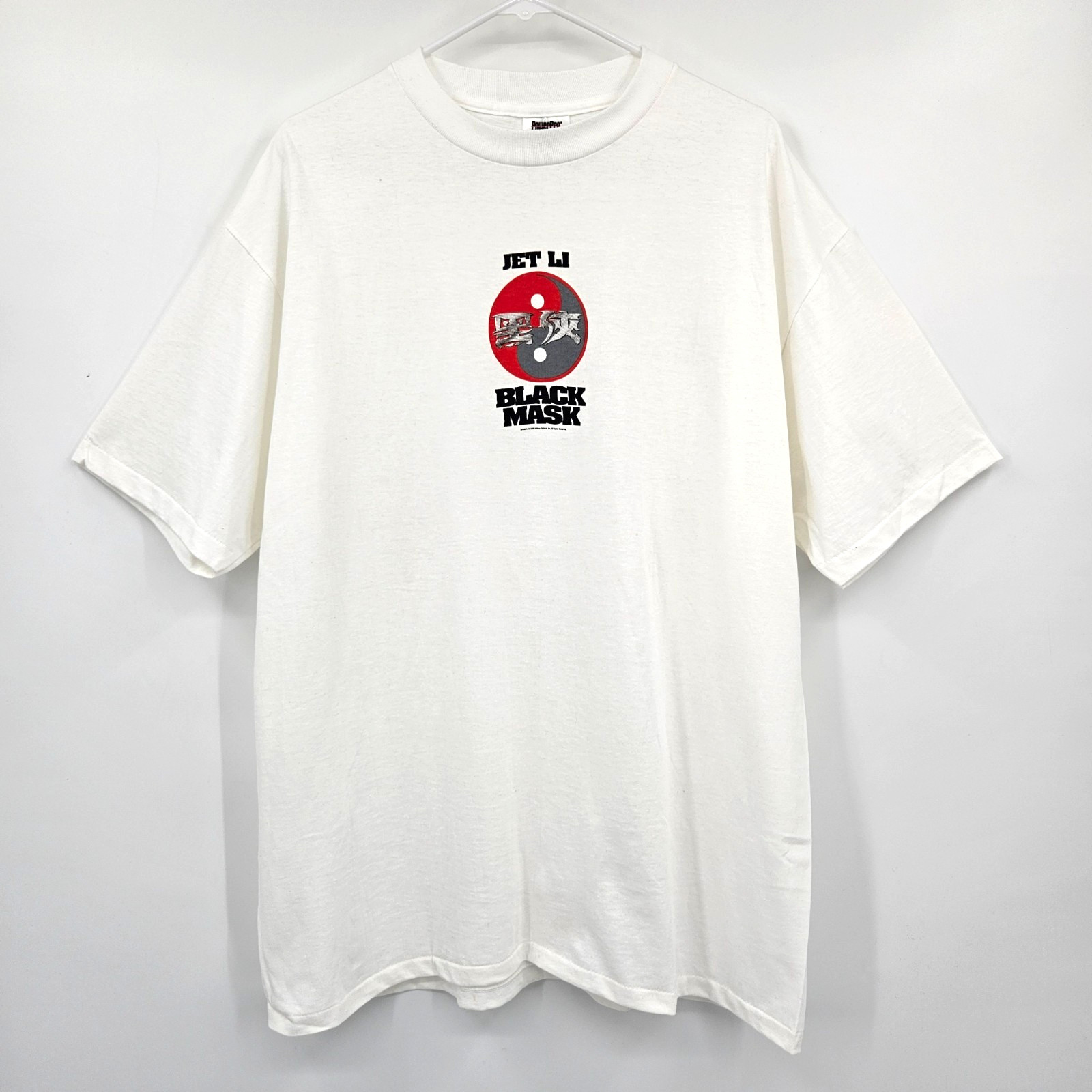 Vintage 1996 Black Mask Jet Li Movie Promo T-Shirt Adult Size XL White Vintage 1996 Black Mask Jet Li Movie Promo T-Shirt Adult Size XL White