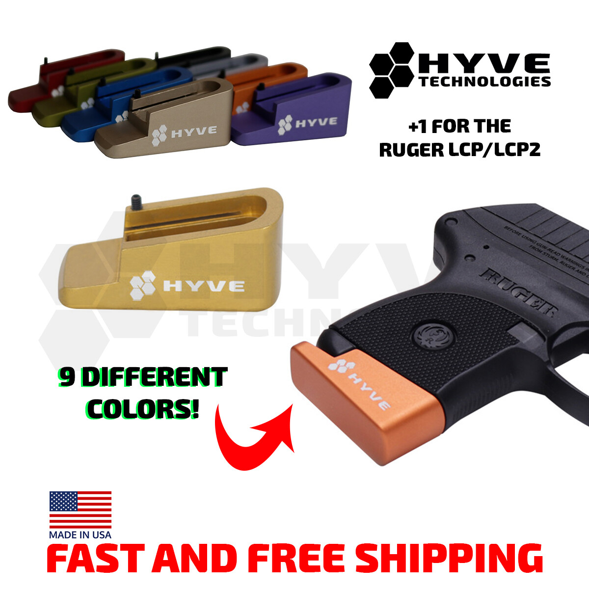 Hyve +1 Mag Base Pad for the Ruger LCP II