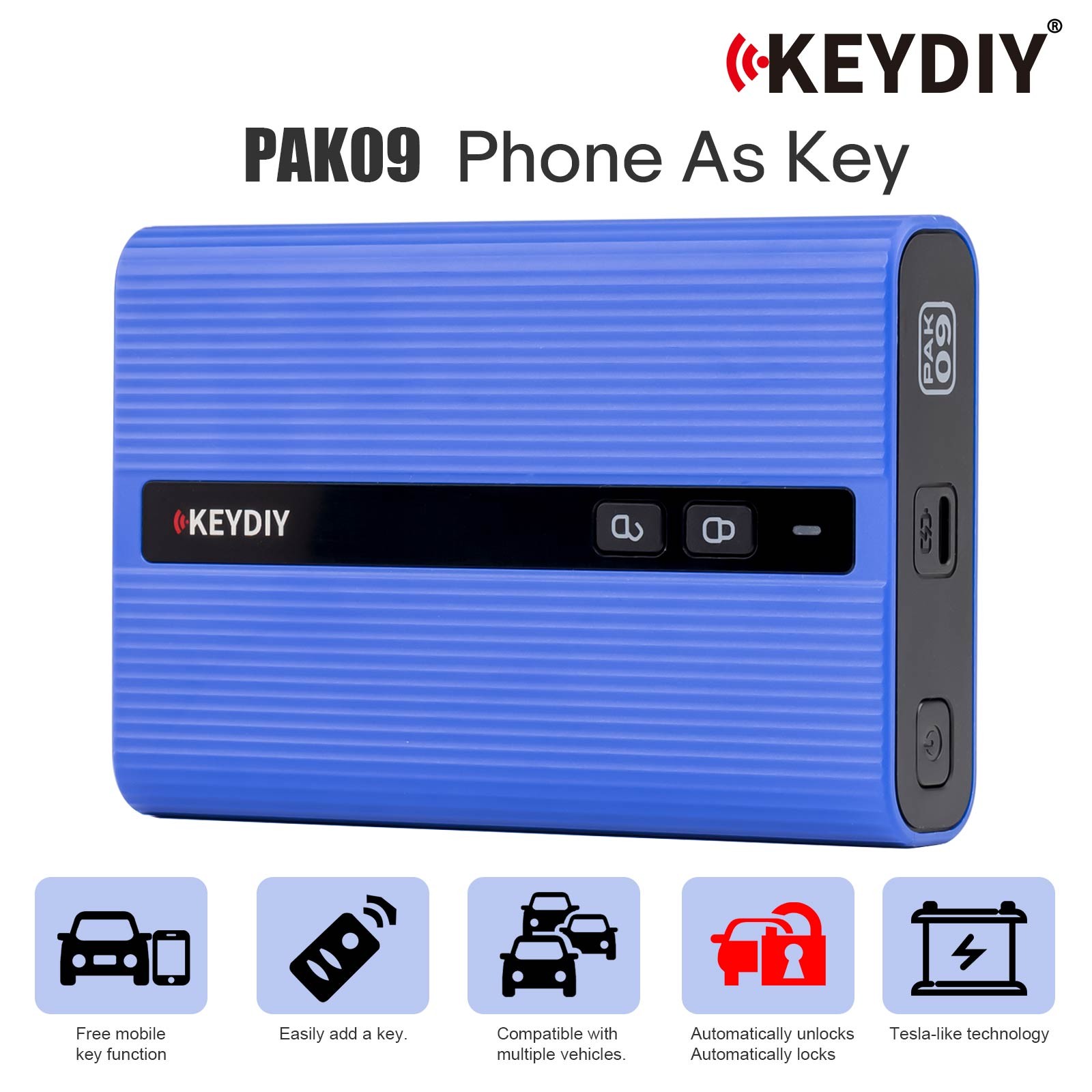 Newest KEYDIY PAK09 Phone As Key for Key Addition Support Up to 6 Physical Keys