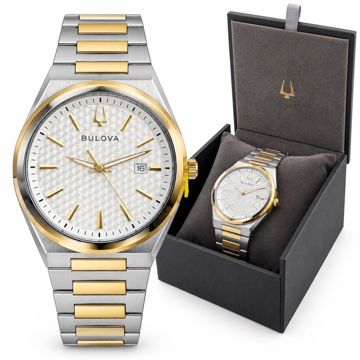 Bulova Classic 98B424 Two-Tone Men’s Watch Sapphire Crystal w/ Original Box