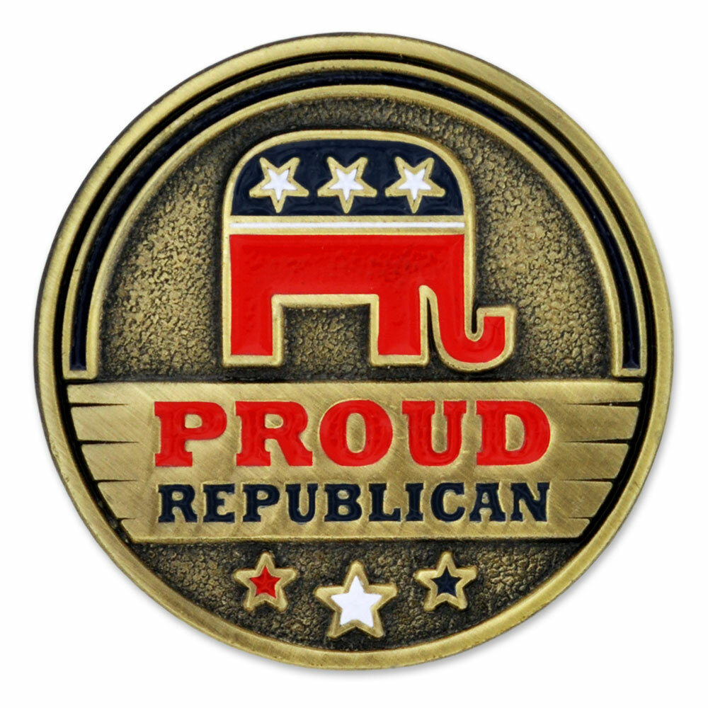 PinMart\'s Proud Republican Political Party Elephant Enamel Lapel Pin