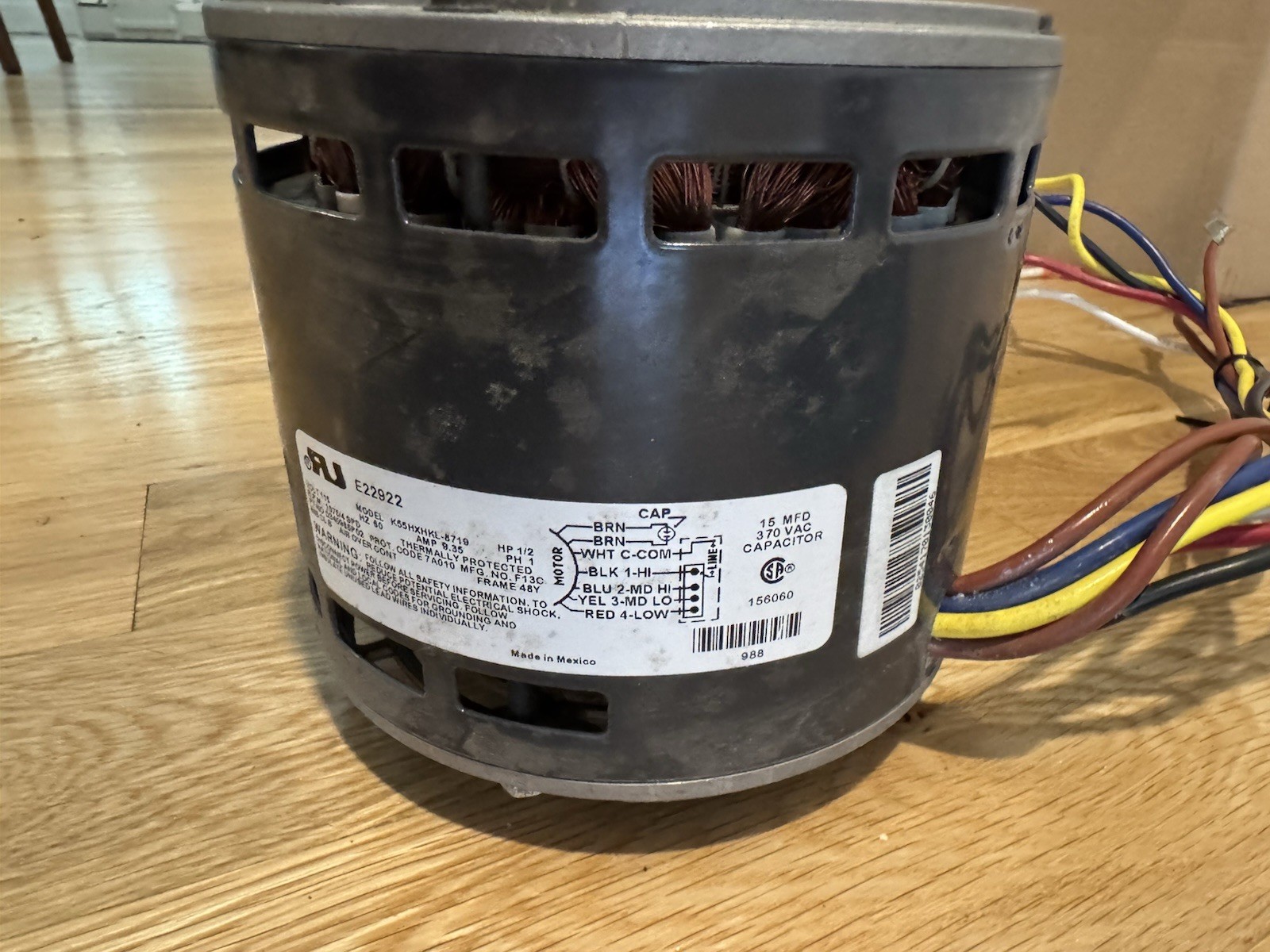 Trane D340988P02 OEM Blower Motor 1/2HP 1075 4SP K55HXHKL-8719 MOT18949 -
