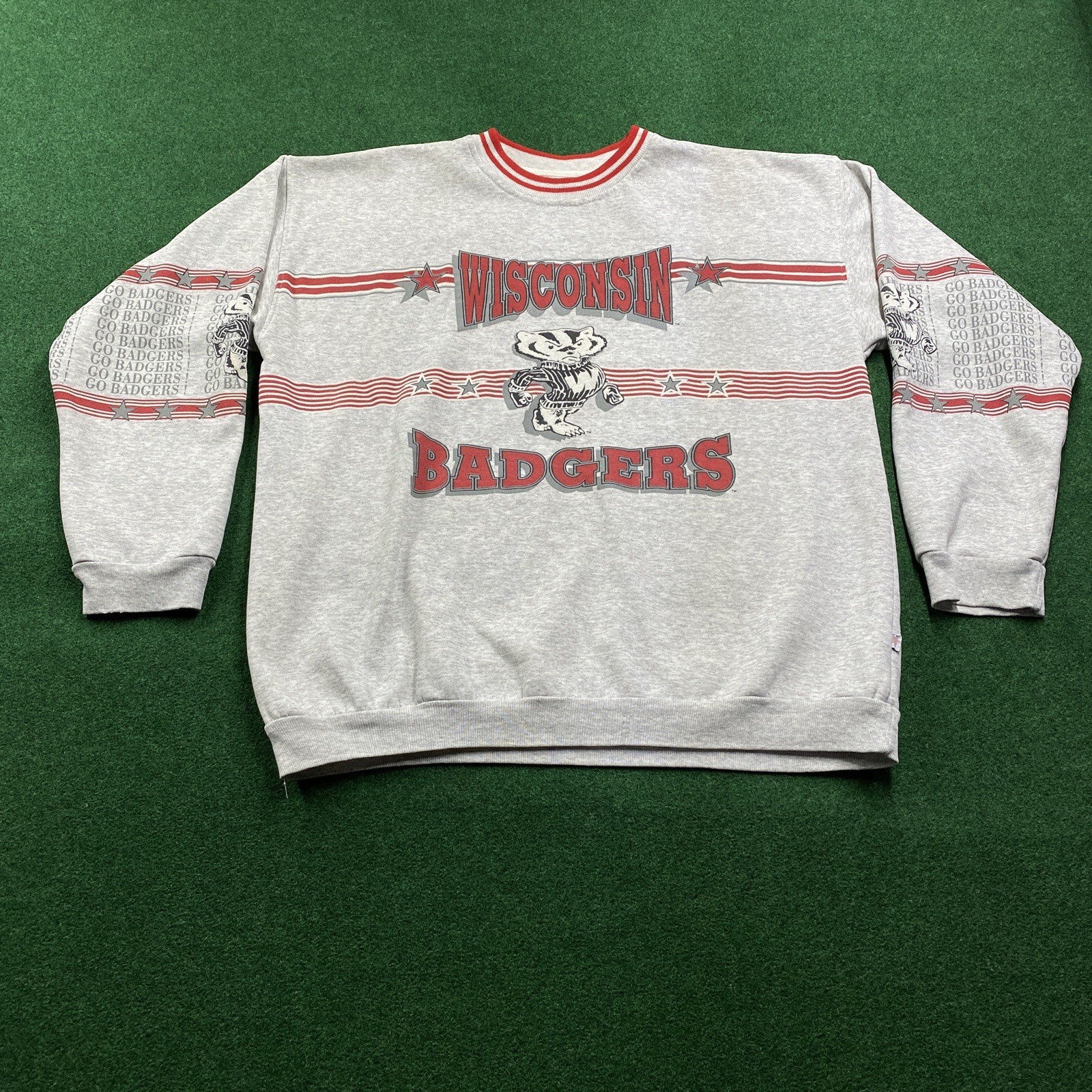 Vintage Wisconsin Badgers Sweatshirt Mens XL Gray 90S Rose Bowl Football USA