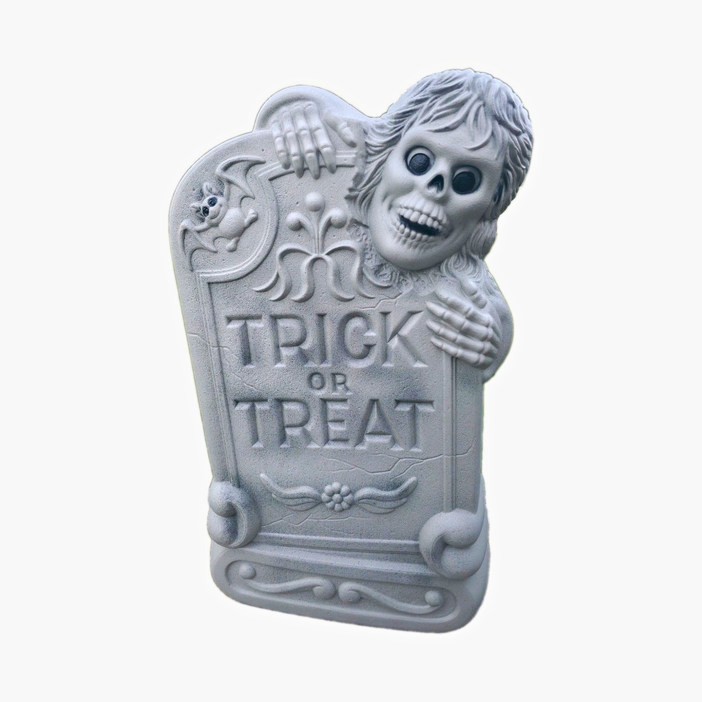 Vintage General Foam Plastics Lighted Blow Mold Trick Or Treat Tombstone