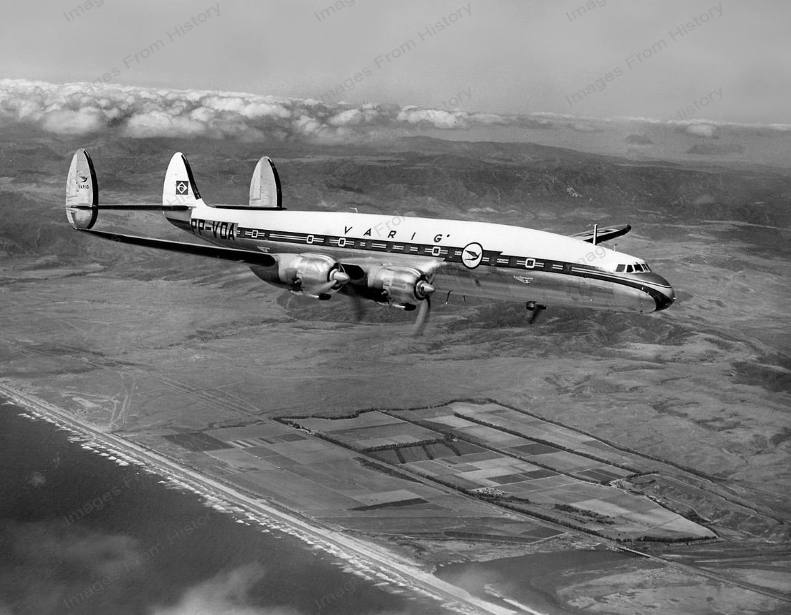 8x10 Print Brazil Varig Airlines Clipper Latin American Routes 1955  #AIR83