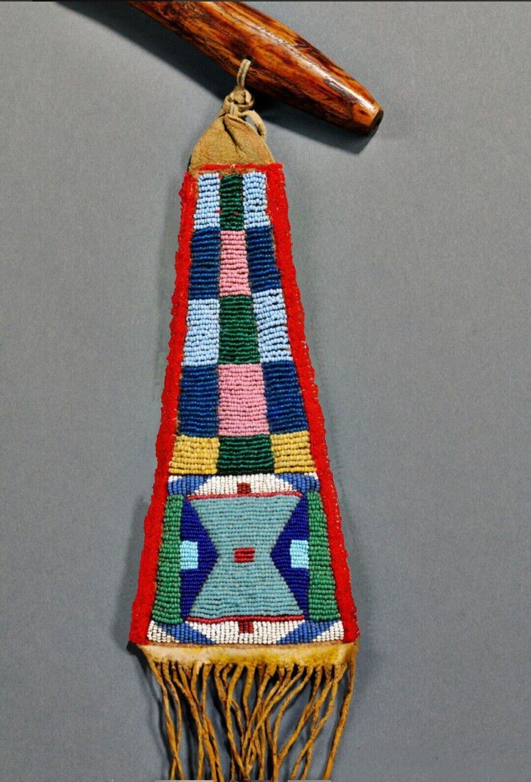 Handmade Old American Style Tomahawk Crow Beaded Drop 6”W x 14”L BD901