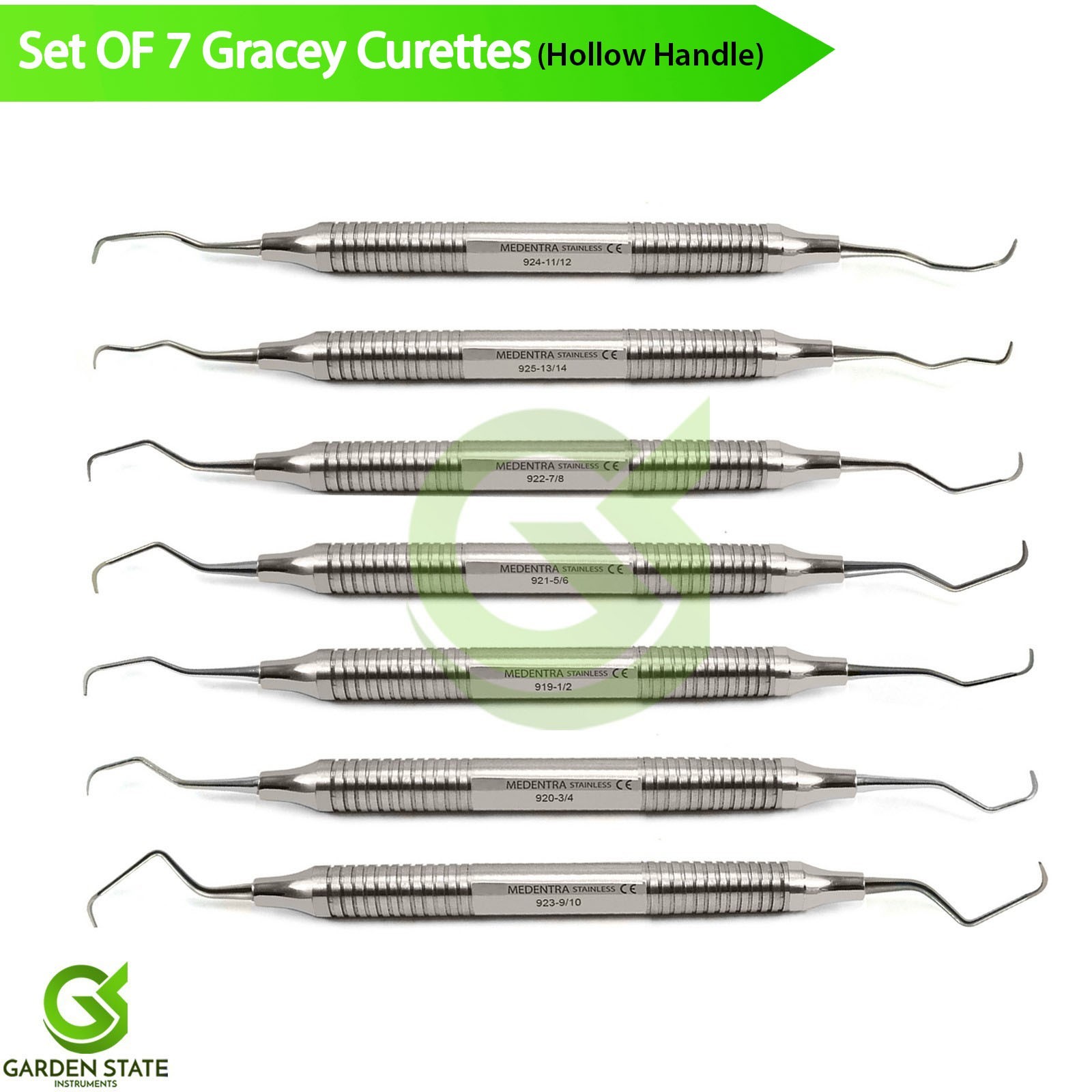 Super Set Of 7 Gracey Curettes Periodontal Hygiene Dental Universal Curette