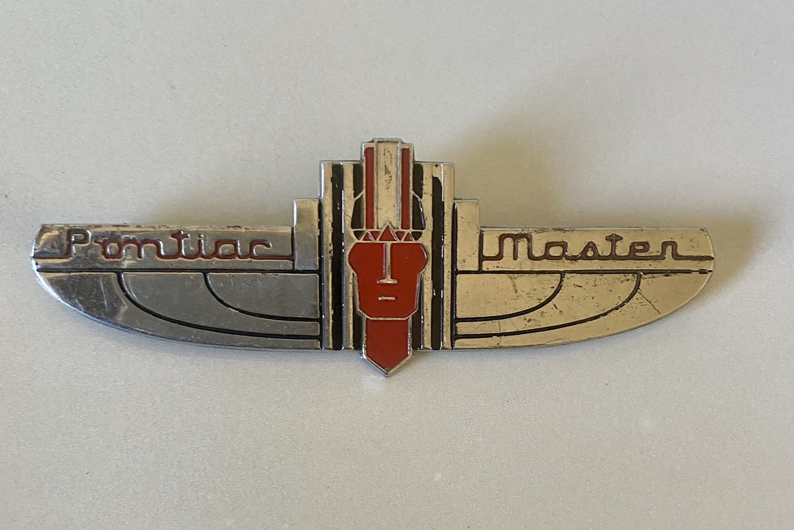 Vintage 1935 1936 Pontiac Master Six Rear Tail Light Emblem Badge Chrome OEM Vintage 1935 1936 Pontiac Master Six Rear Tail Light Emblem Badge Chrome OEM