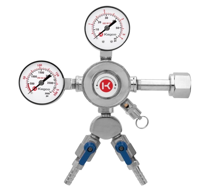 Kegco KC LH-542-2 Dual Product Premium Pro Series Dual Gauge Co2 Beer Regulator