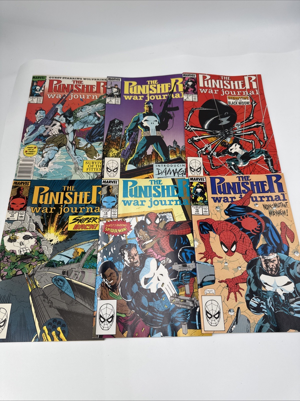 PUNISHER WAR JOURNAL #7 8 9 10 14 15 1989 - Jim Lee art - Lot of 6 Comics PUNISHER WAR JOURNAL #7 8 9 10 14 15 1989 - Jim Lee art - Lot of 6 Comics