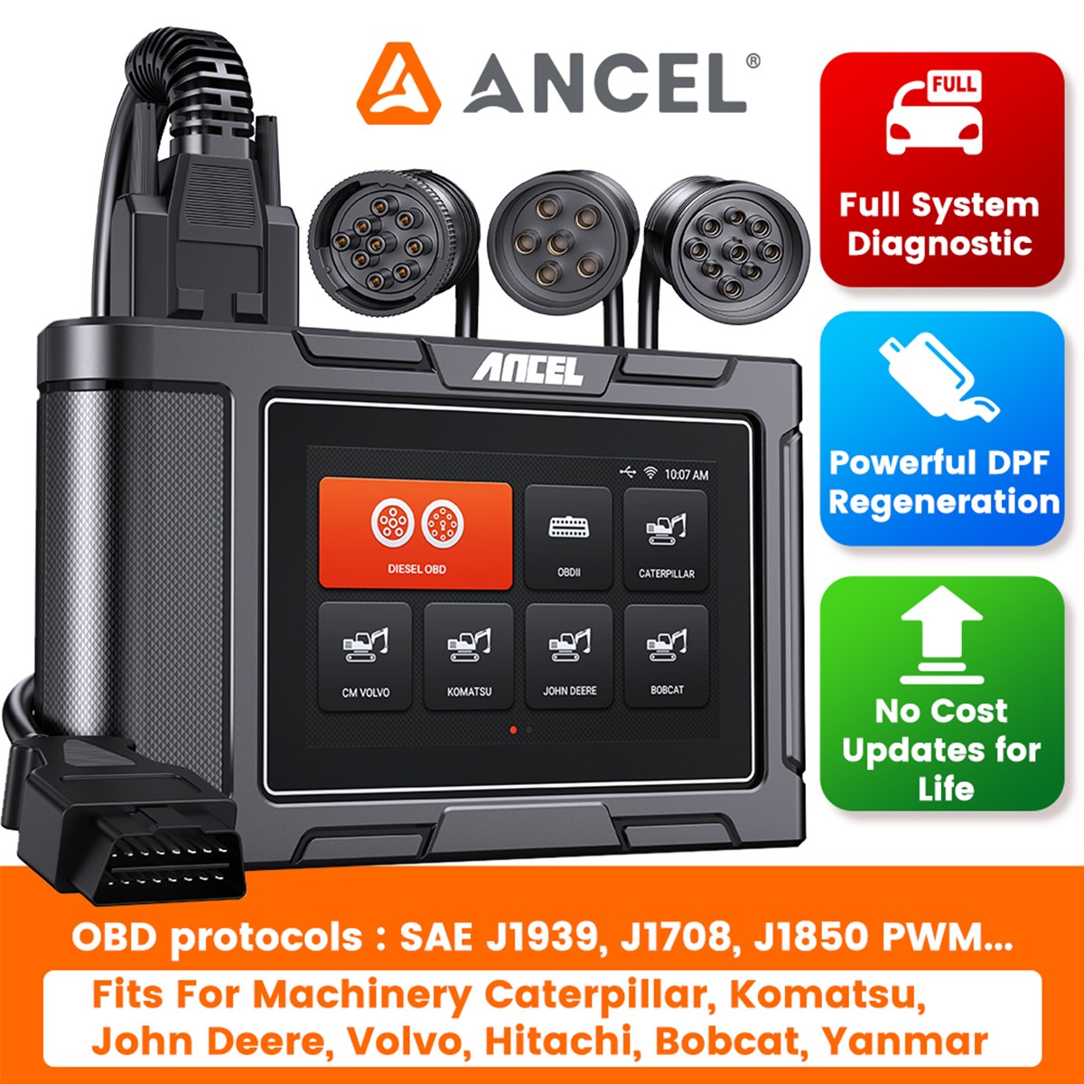 Heavy Equipment OBD Diagnostic Tool DPF Regen Truck Scanner Machinery Scan Tool Heavy Equipment OBD Diagnostic Tool DPF Regen Truck Scanner Machinery Scan Tool