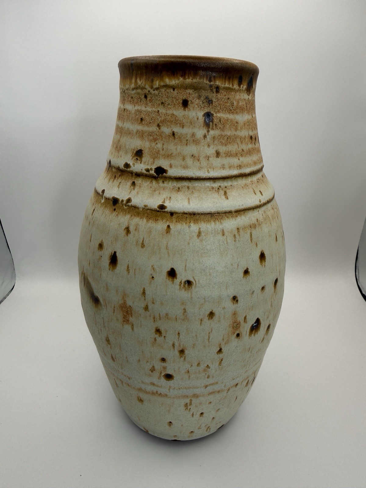 Signed Studio Art Pottery Vase 9.75\