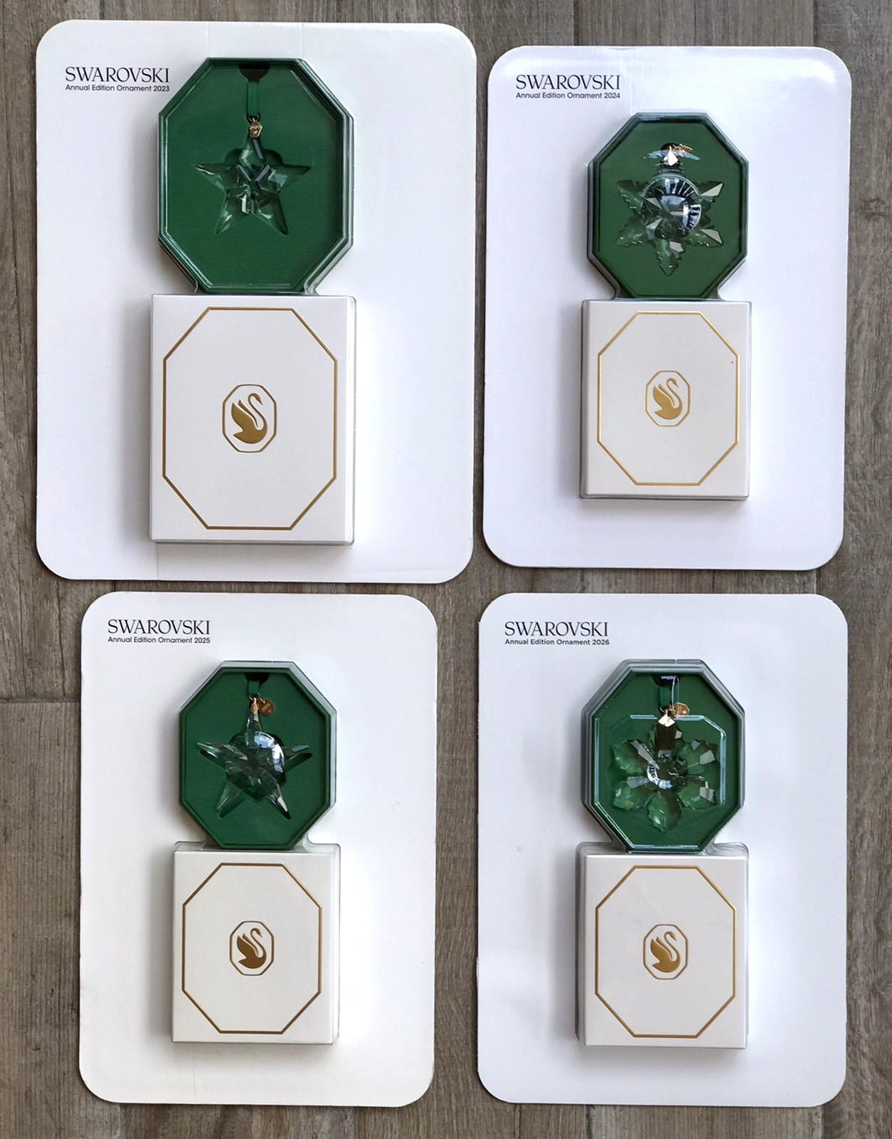 SWAROVSKI ANNUAL EDITION ORNAMENTS LARGE STAR 2023 2024 2025 2026 FACTORY SEALED
