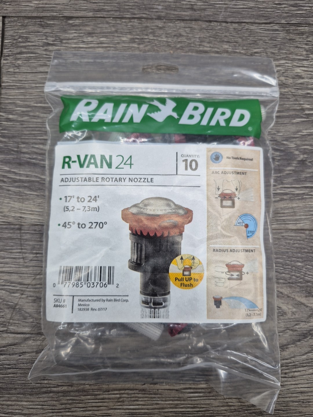 10× RainBird R-VAN 24 Adjustable Rotary Irrigation Nozzle 45° to 270° 17' to 24' 10× RainBird R-VAN 24 Adjustable Rotary Irrigation Nozzle 45° to 270° 17' to 24'