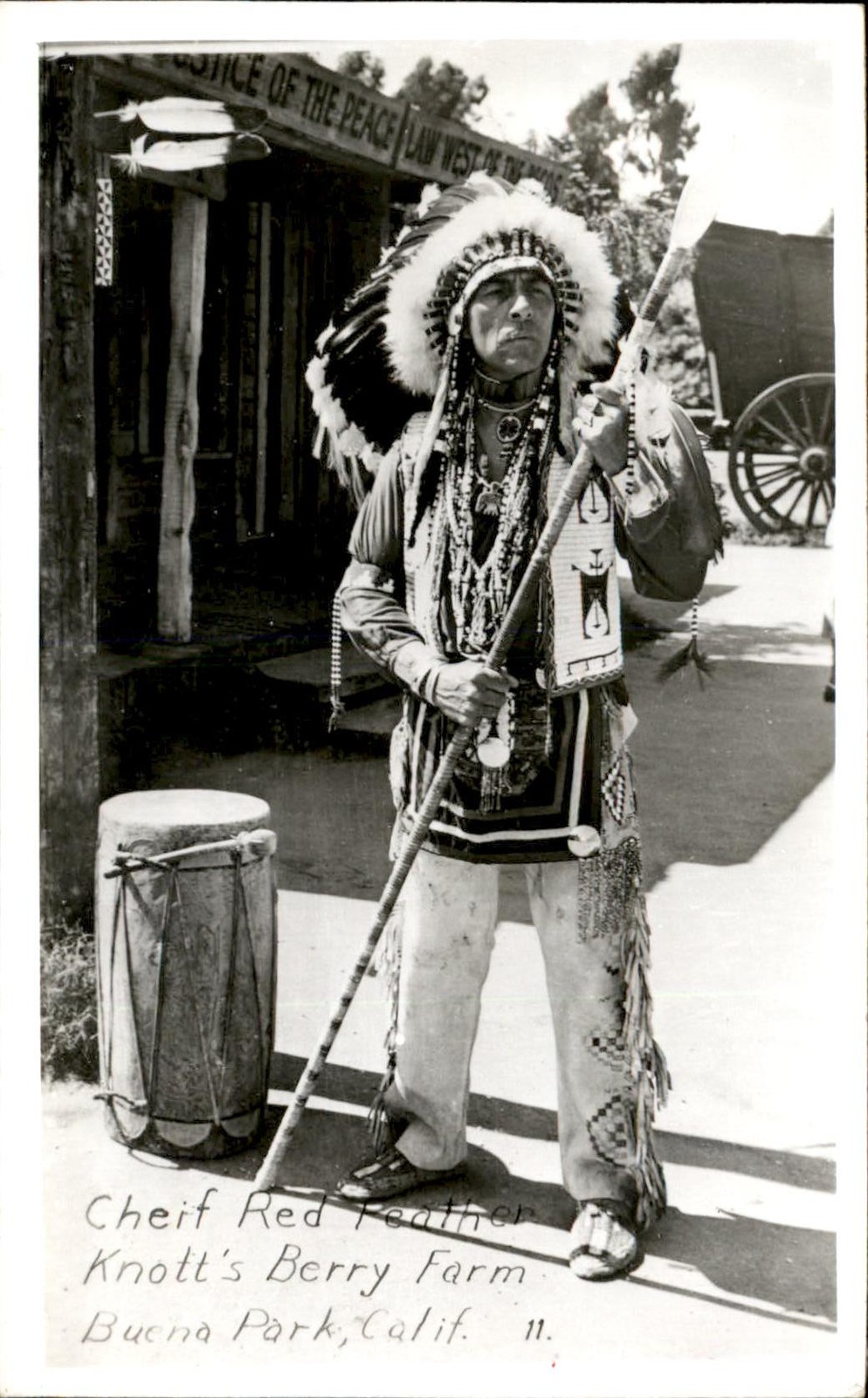 Buena Park CA Chief Red Feather c1940s-50s Real Photo Vintage Postcard bhn Buena Park CA Chief Red Feather c1940s-50s Real Photo Vintage Postcard bhn