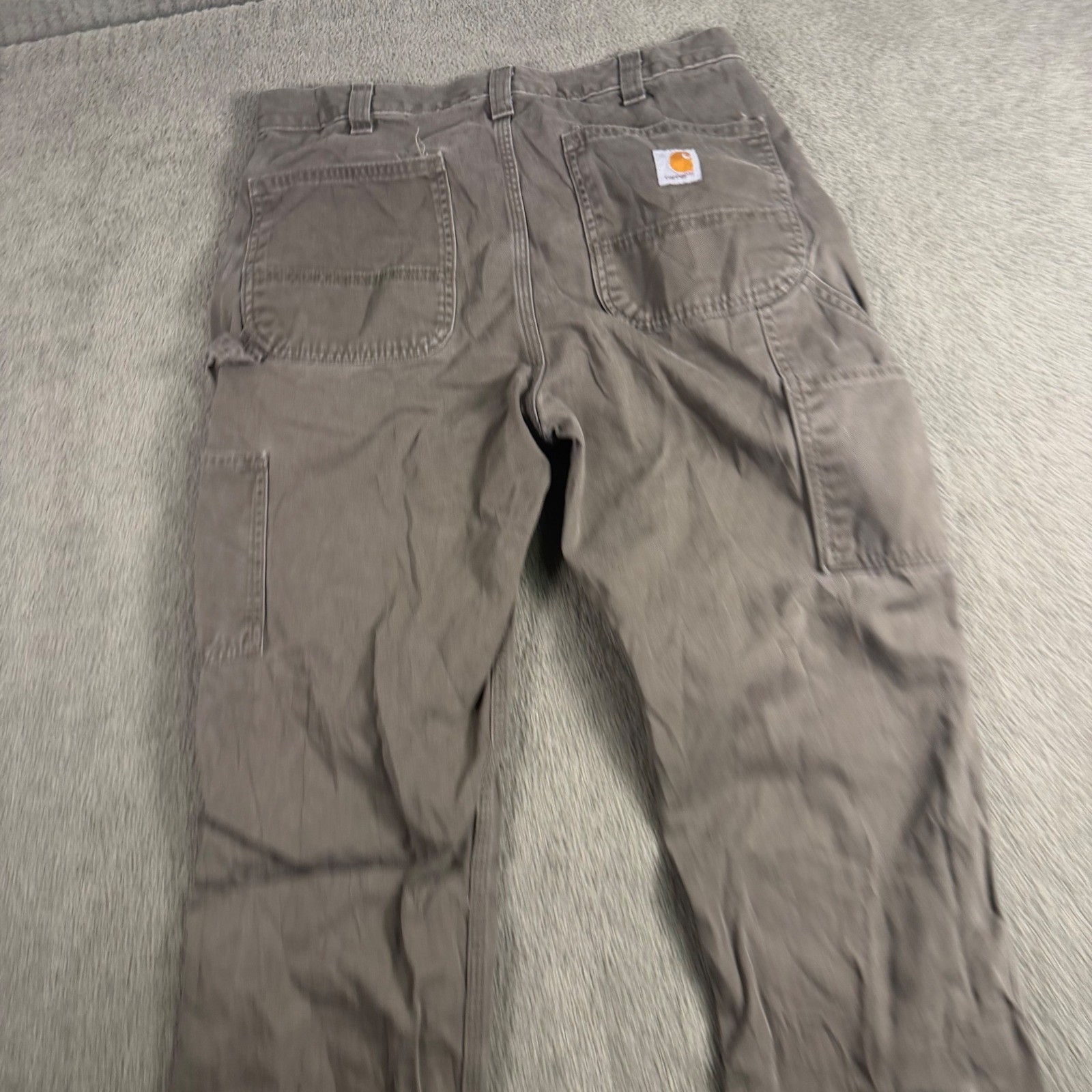 Carhartt Mens Relaxed Fit Carpenter Pants Gray Utility Workwear 32x34 9450