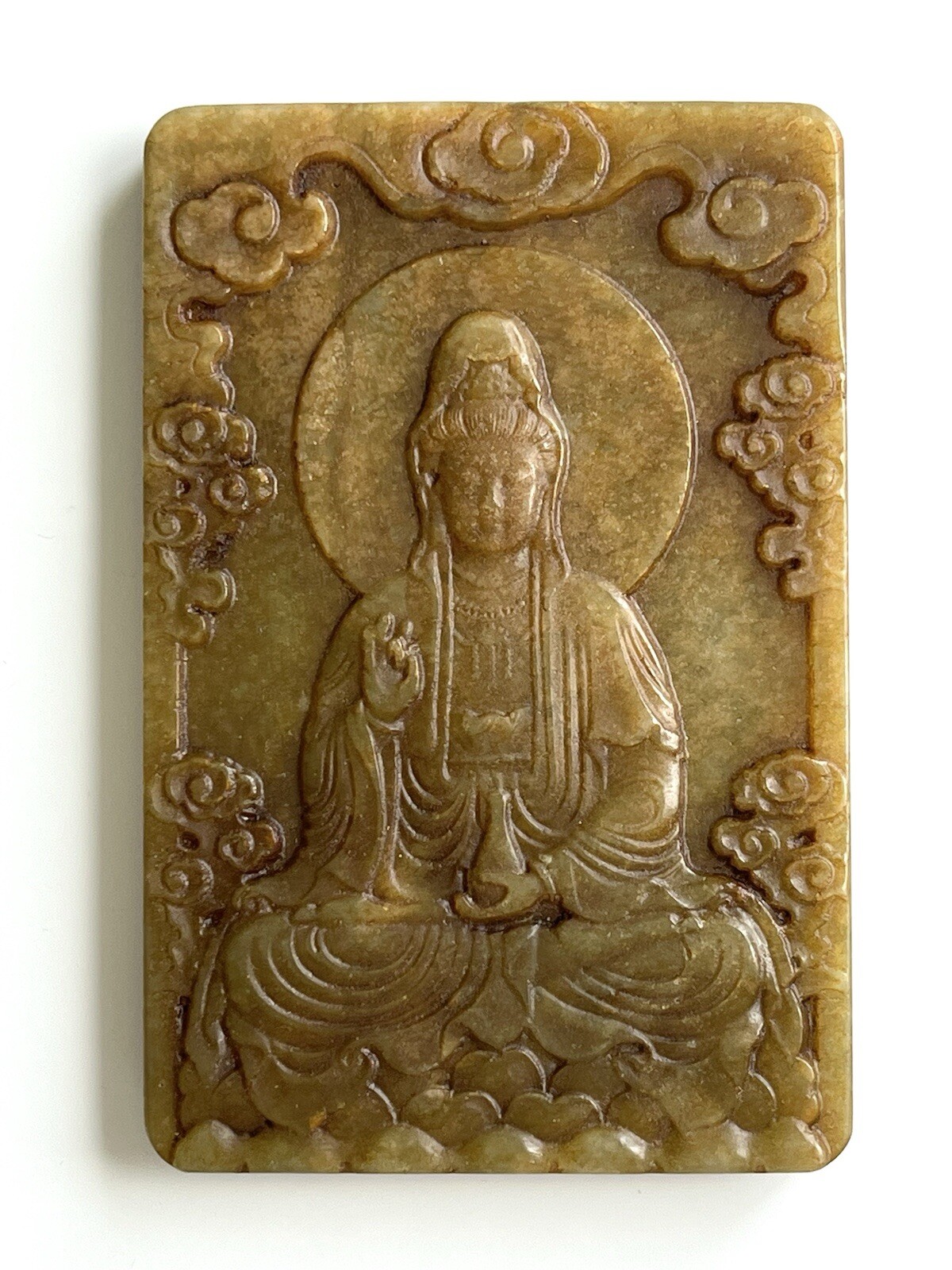 VINTAGE CHINESE JADE PENDANT BUDDHIST PLAQUE CALLIGRAPHY VINTAGE CHINESE JADE PENDANT BUDDHIST PLAQUE CALLIGRAPHY